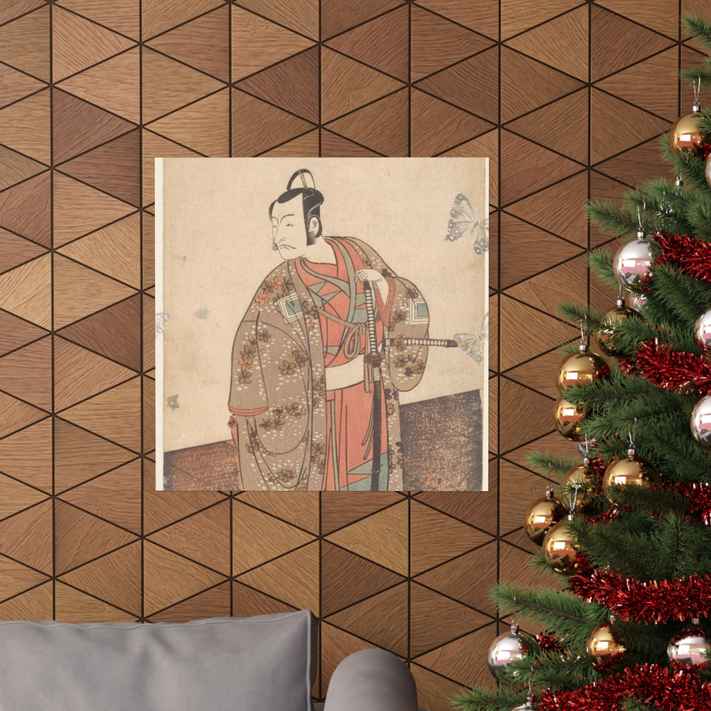 Ecommerce Main — The Actor Ichikawa Danjuro V Standing Inside Of A House And In Front Of An Engaw — Matte Poster
