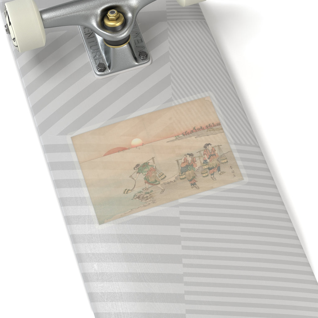Scenic Nature — Three Water Carriers At The Shore — Kiss-Cut Sticker