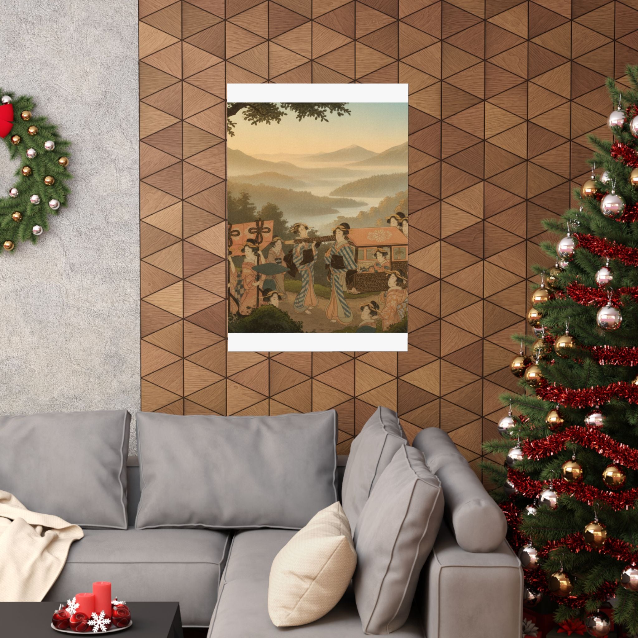 Scenic Nature — Promenade Of Famous Beauty Escorted By Many Female Attendants — Matte Poster