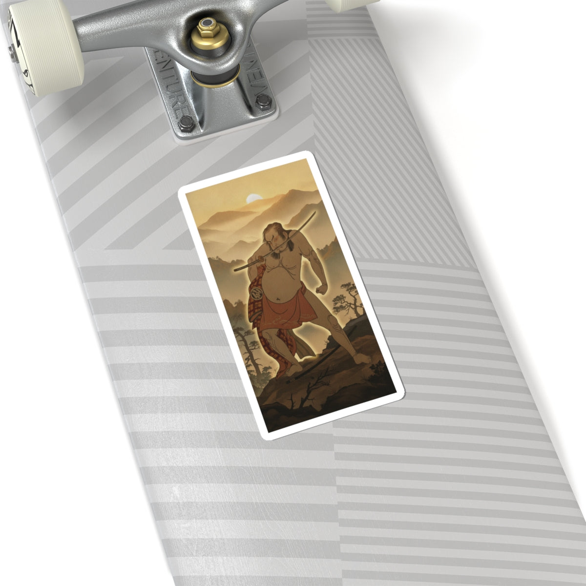Scenic Nature — The Second Nakamura Sukegoro As A Man Entirely Nude Save For Loin Cloth — Kiss-Cut Sticker