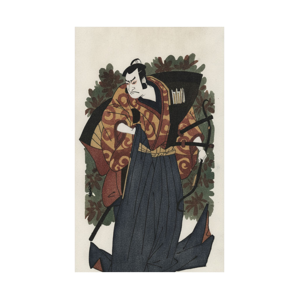 Watercolor — The First Nakamura Nakazo As A Man Of High Rank Attired In Naga-Bakama — Matte Poster