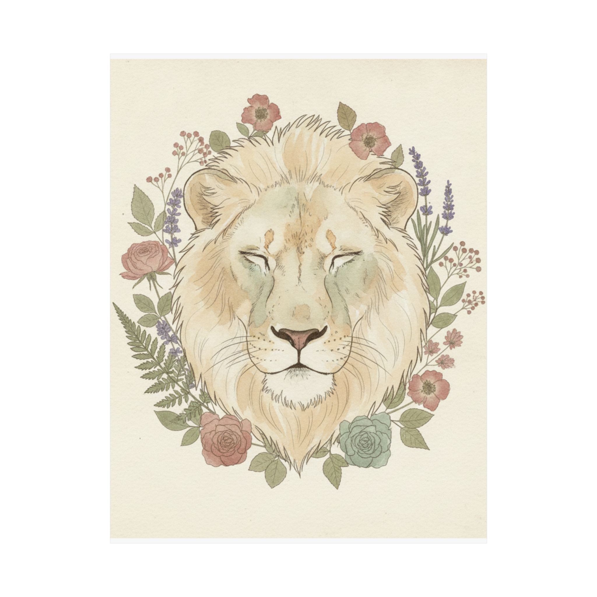 Botanical — Lion — Matte Poster