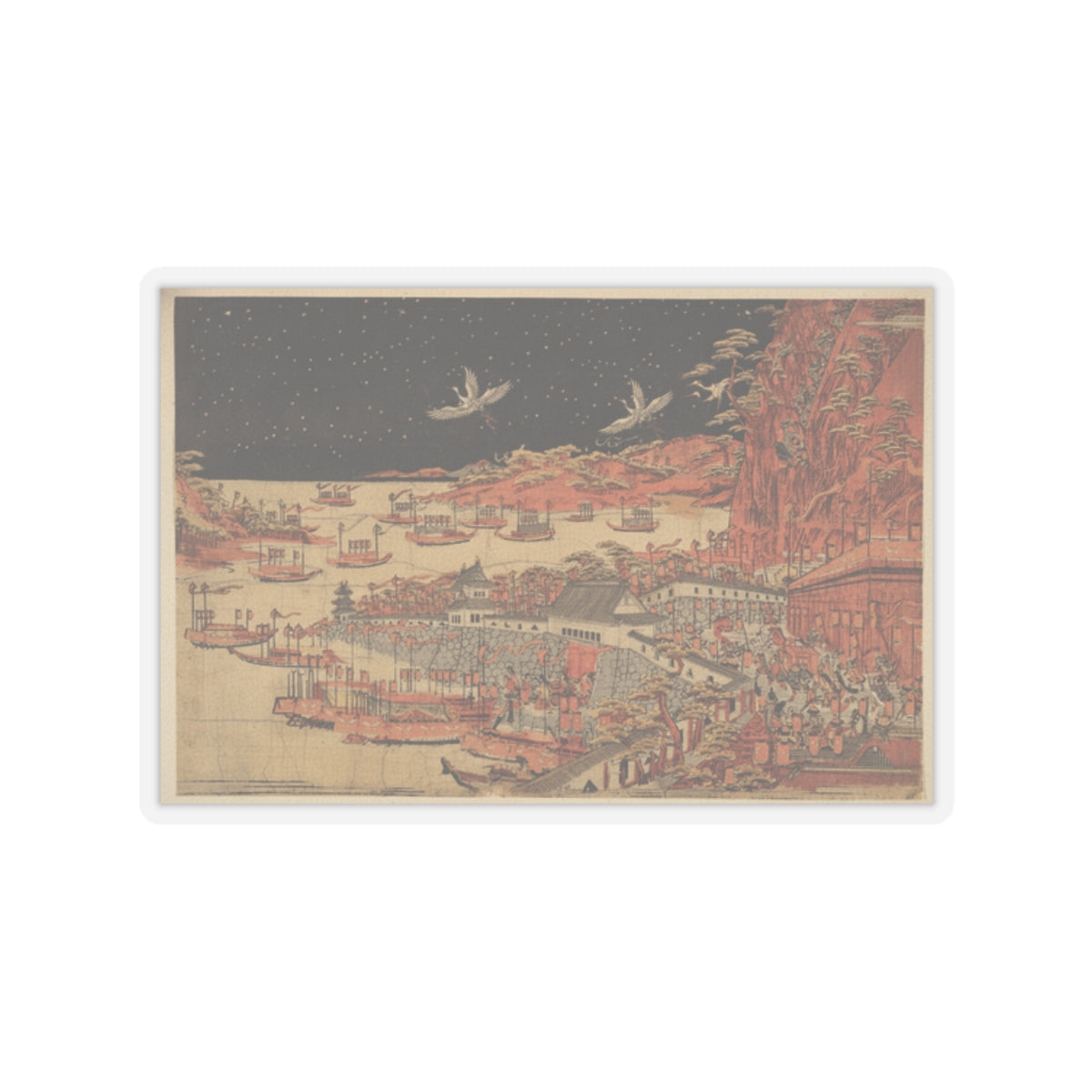 Japanese Street — Battle Of Ichi–No–Tani, March 21, 1184 — Kiss-Cut Sticker