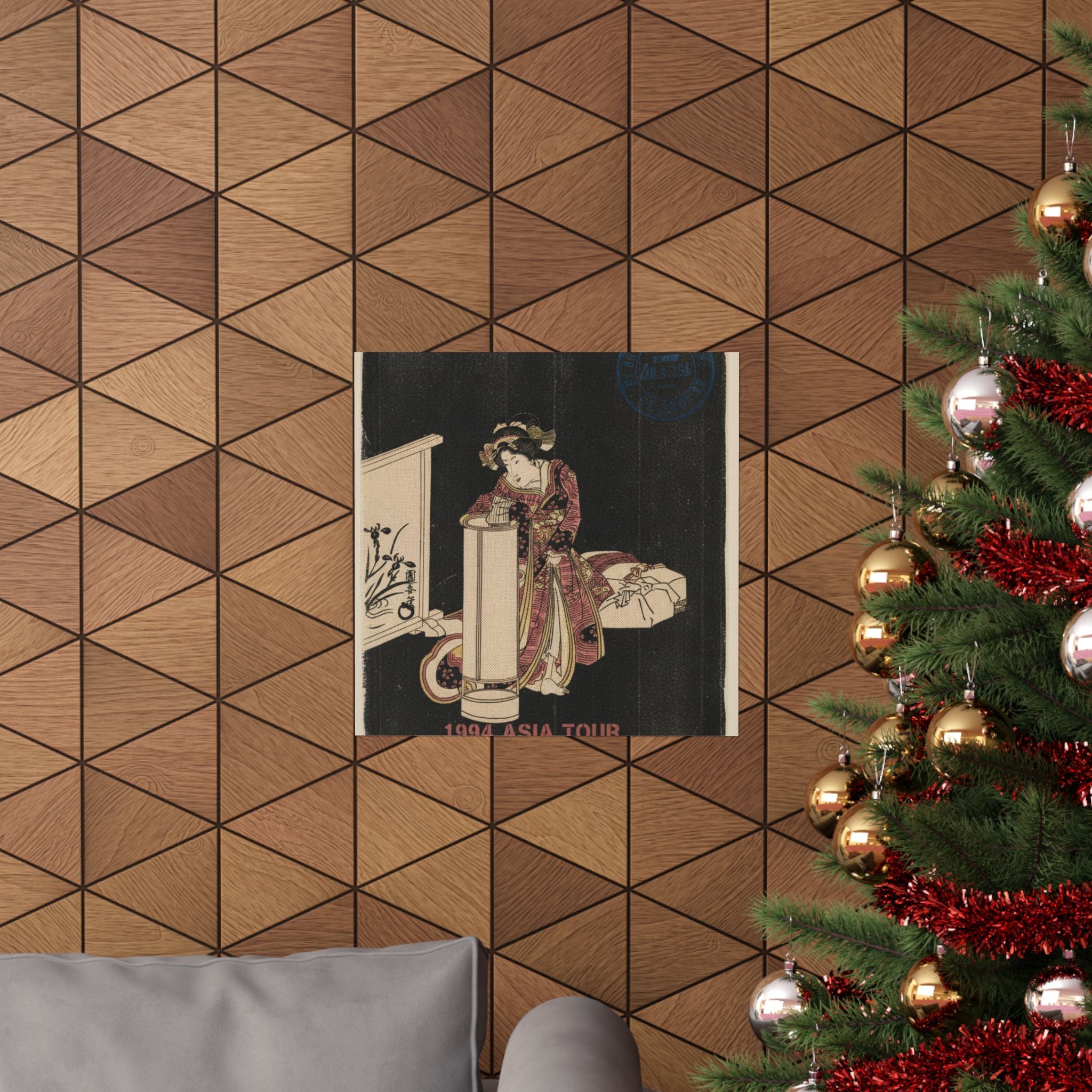Vintage Bootleg — Young Woman Leaning Over A Tall Lamp — Matte Poster