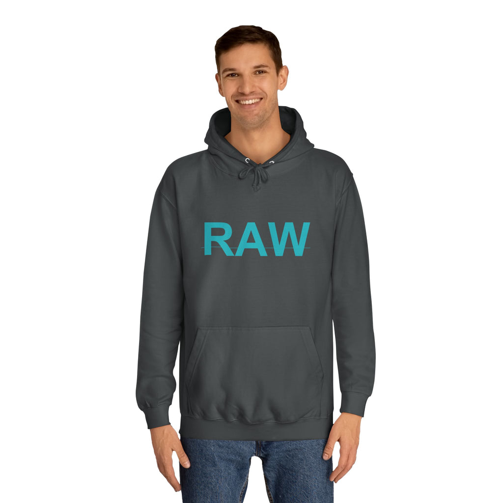 RAW Teal Capital Letter Minimalist Statement Hoodie