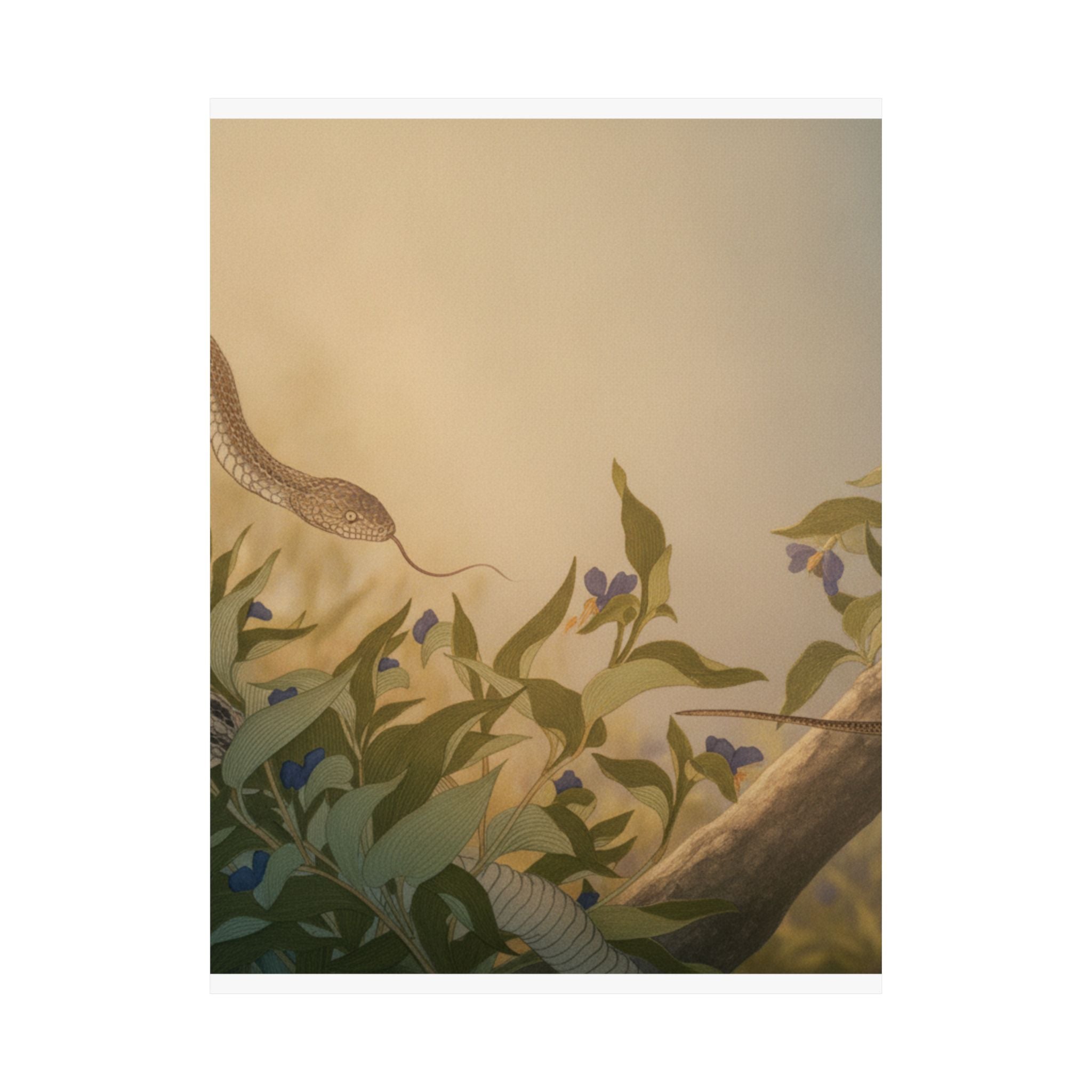 Scenic Nature — Rat Snake (Hebi); Lizard Or Skink (Tokage), From The Picture Book Of Crawling Cr — Matte Poster