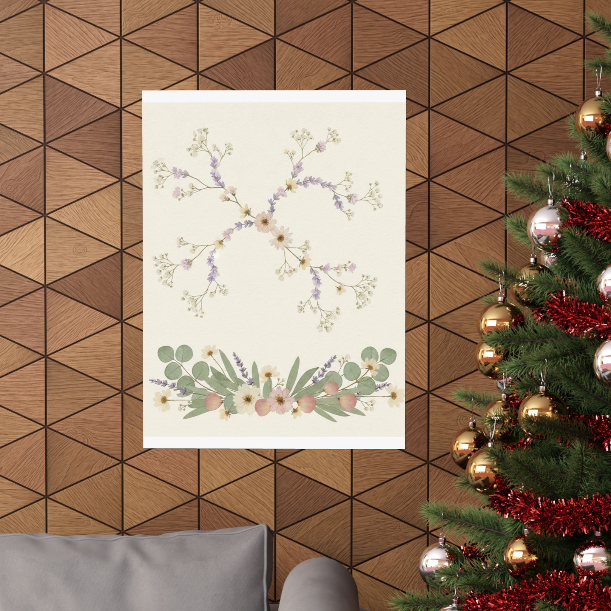 Pressed Lavender & Eucalyptus Garland Matte Poster