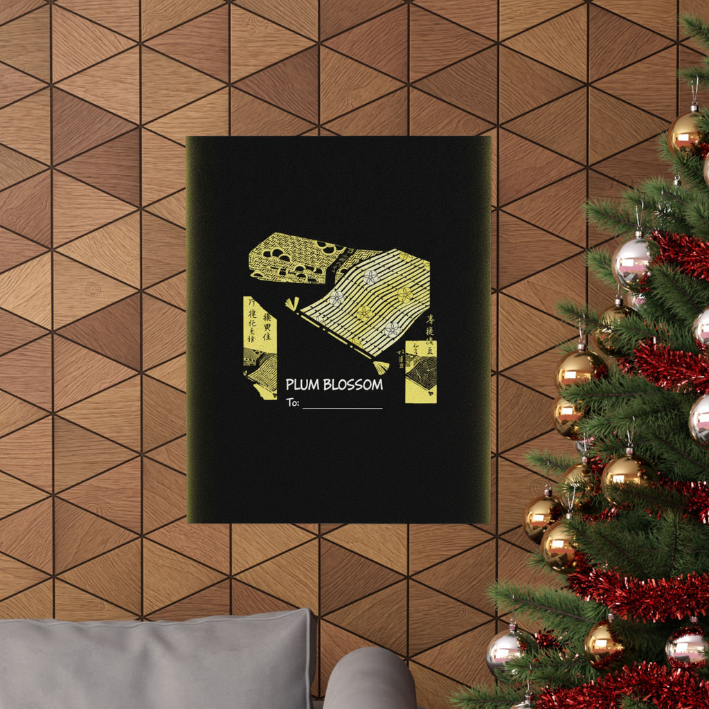 Streetwear Collage — Pattern Of Plum Blossom — Matte Poster