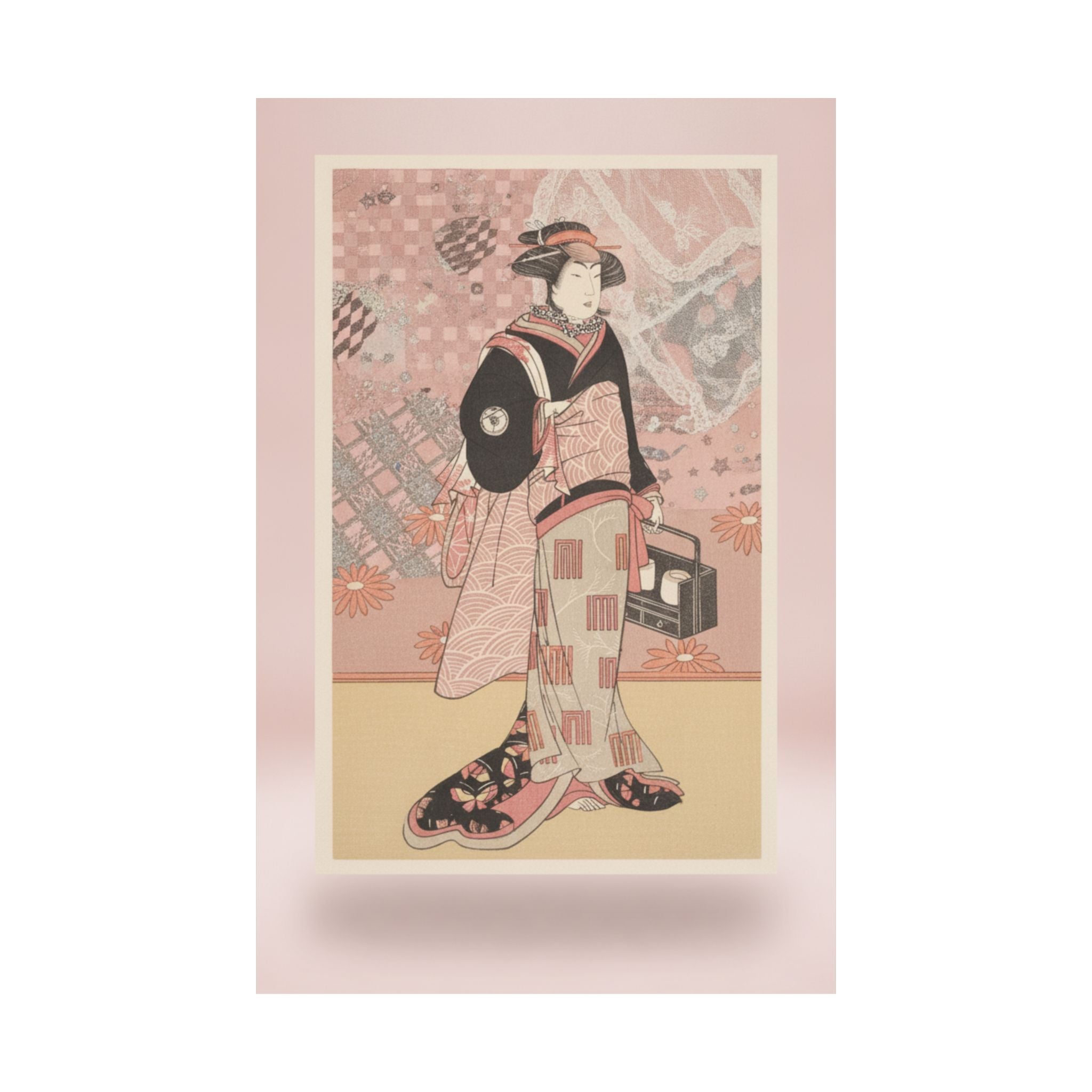 Product Marketing — The Actor Iwai Hanshiro Iv As A Woman In A Black Kimono — Matte Poster