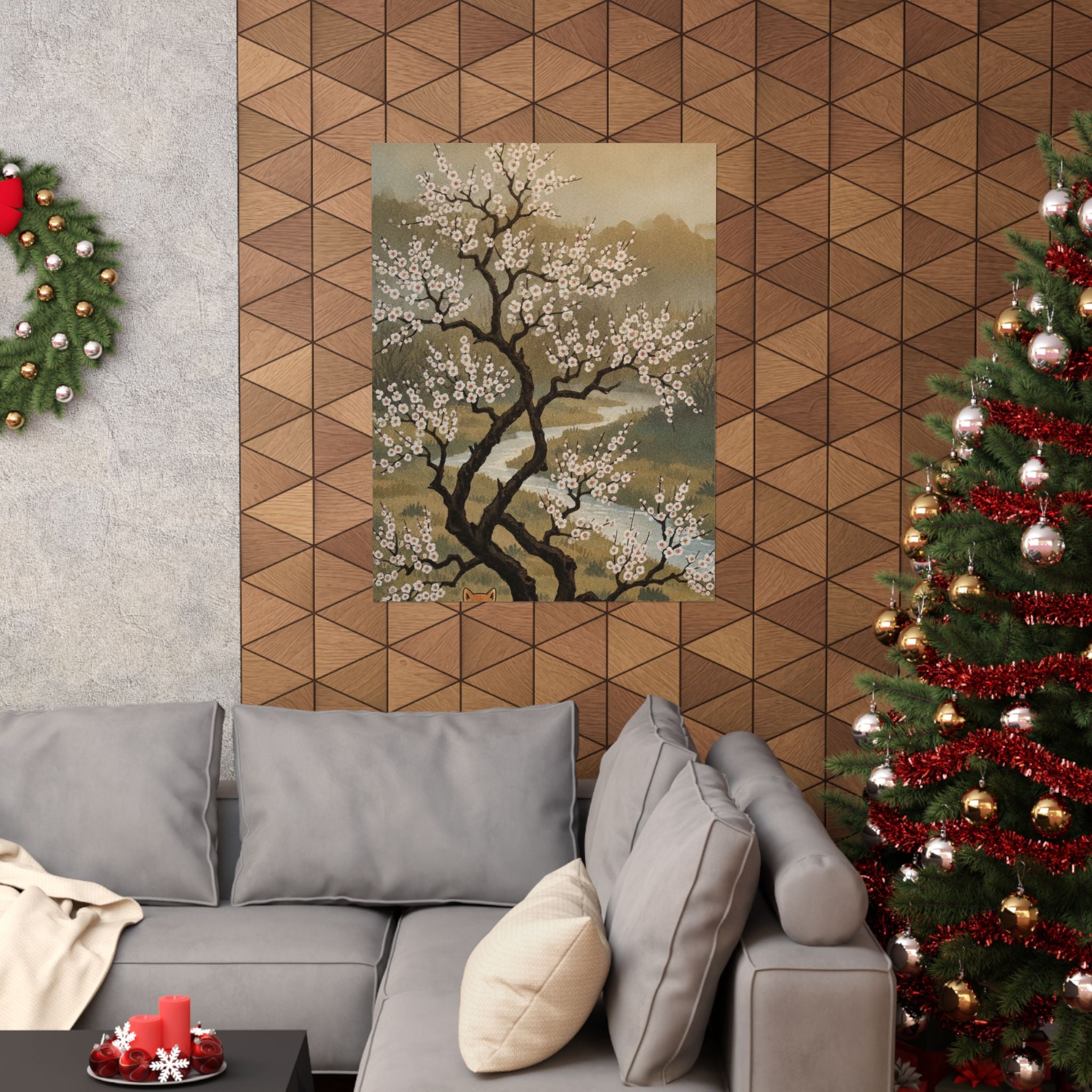 Scenic Nature — Plum Tree In Blossom — Matte Poster