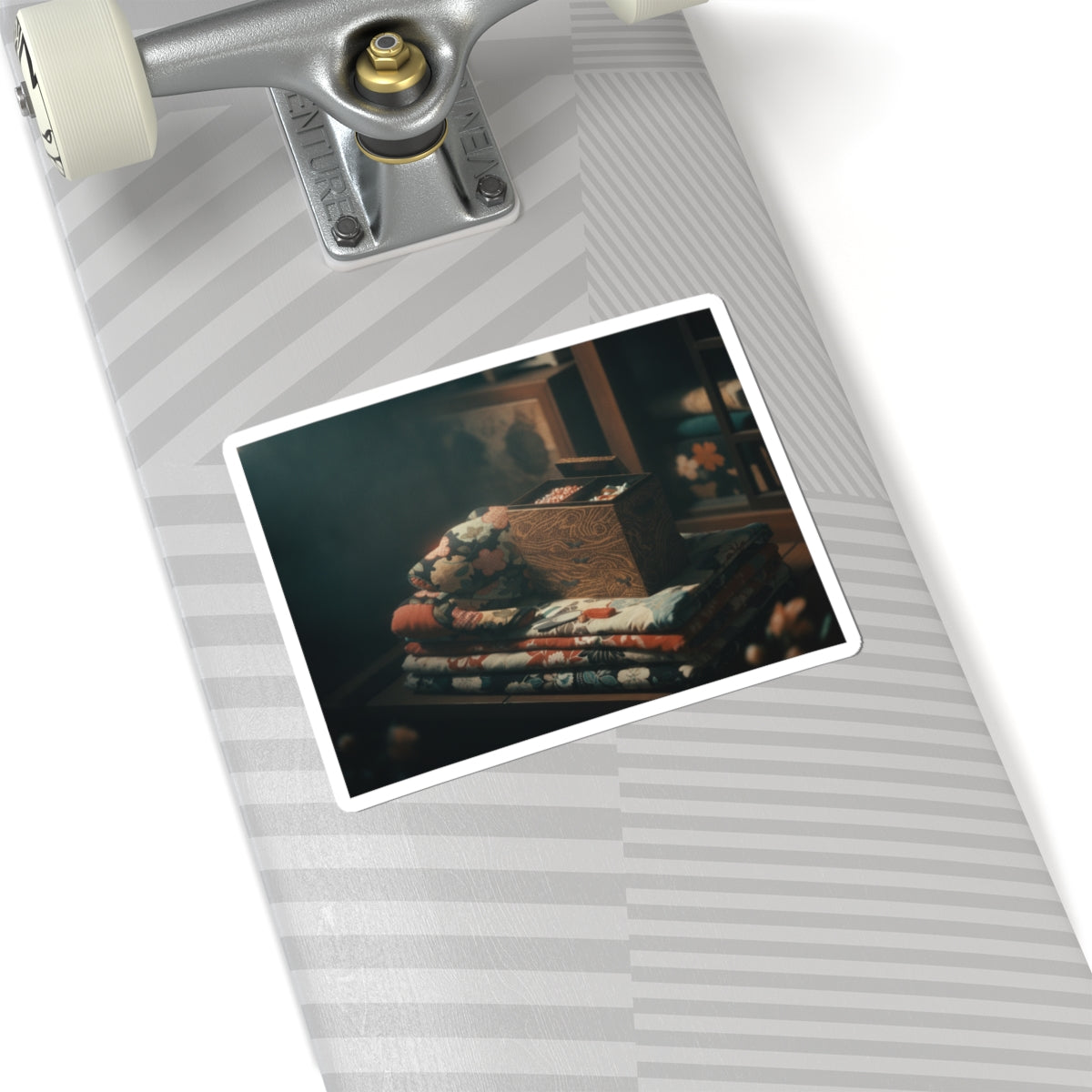Cinematic — Lady'S Work-Box And Bed Clothing — Kiss-Cut Sticker