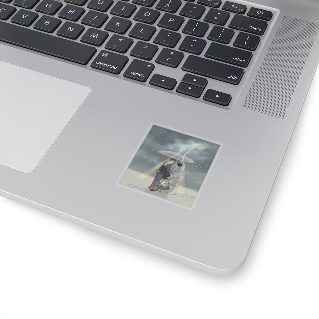 Dramatic Storm — Ebisu And Benten Walking In The Snow — Kiss-Cut Sticker