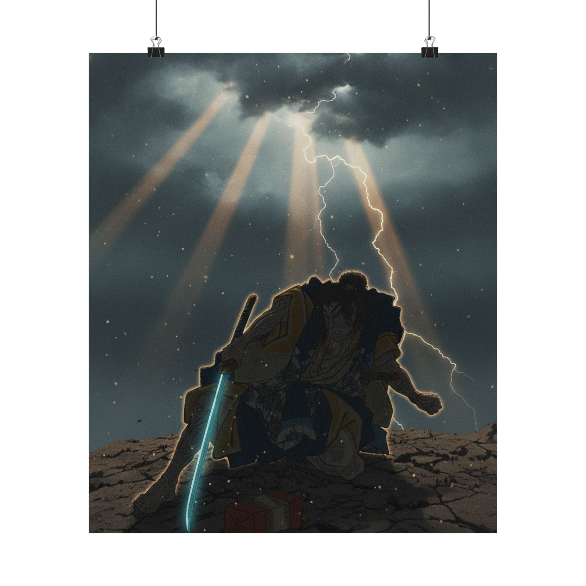 Dramatic Storm — “‘A Molted Cicada Shell’ (Utsusemi): Soga Gorō Tokimune,” From The Series Scenes — Matte Poster