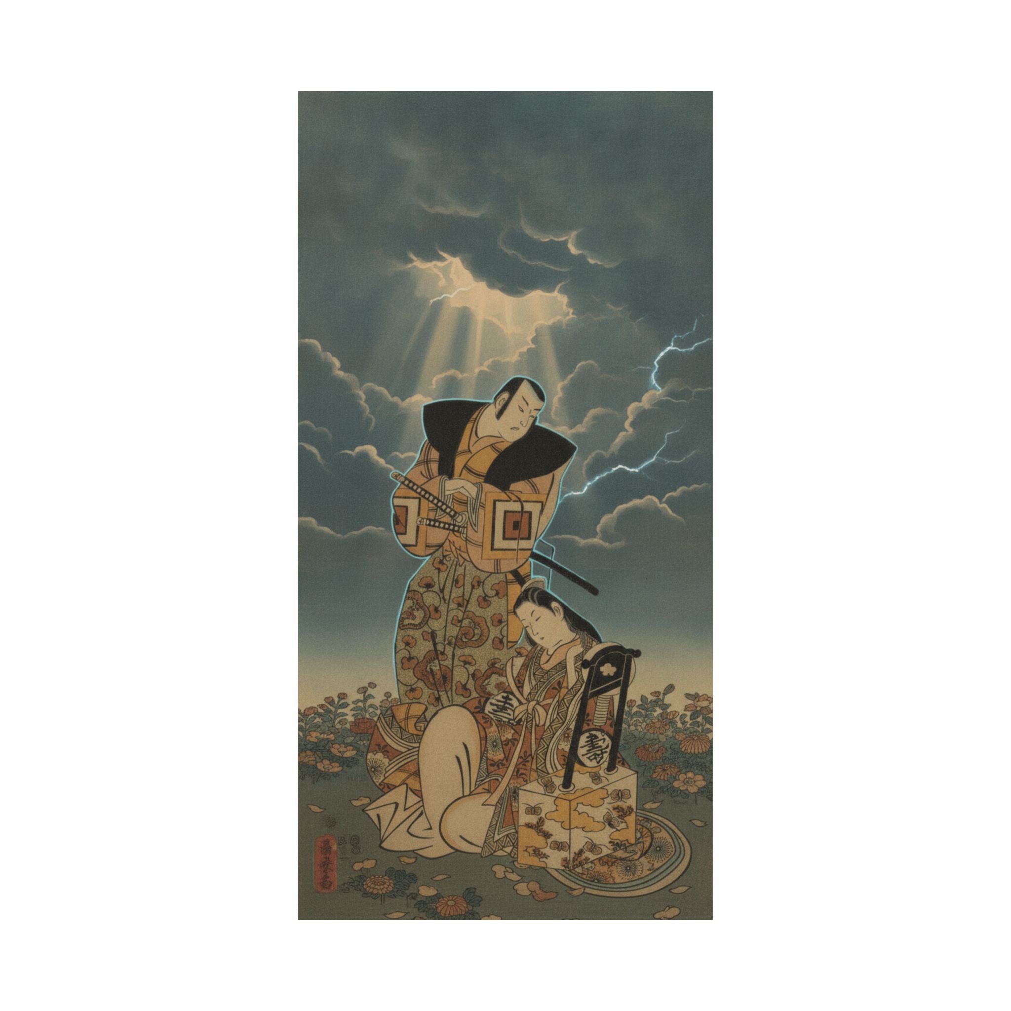 Dramatic Storm — The Actor, Ichikawa Danjuro I, 1660–1704 As A Woman In Unidentified Role — Matte Poster