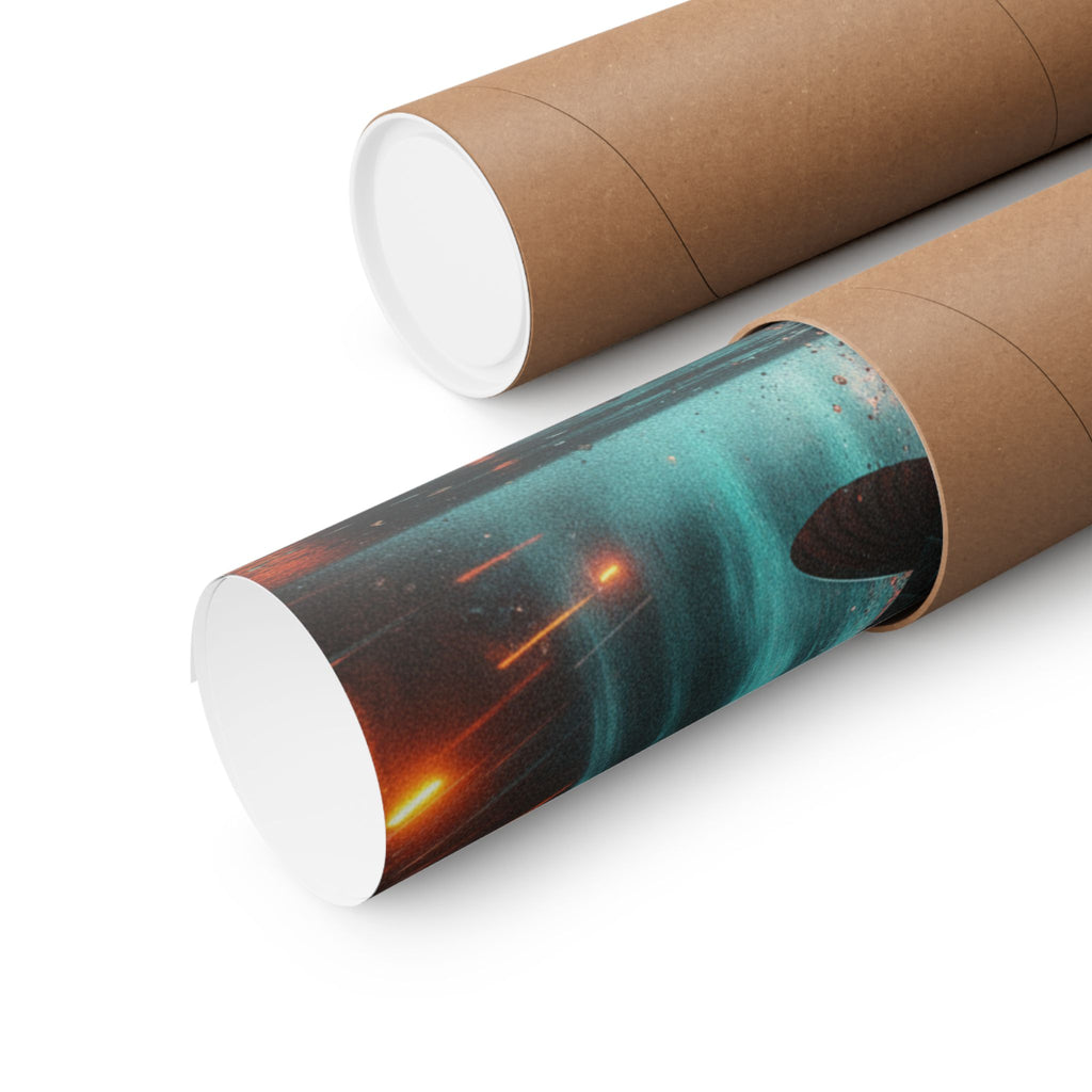 Fast Furious — Red Carp Ascending A Waterfall — Matte Poster