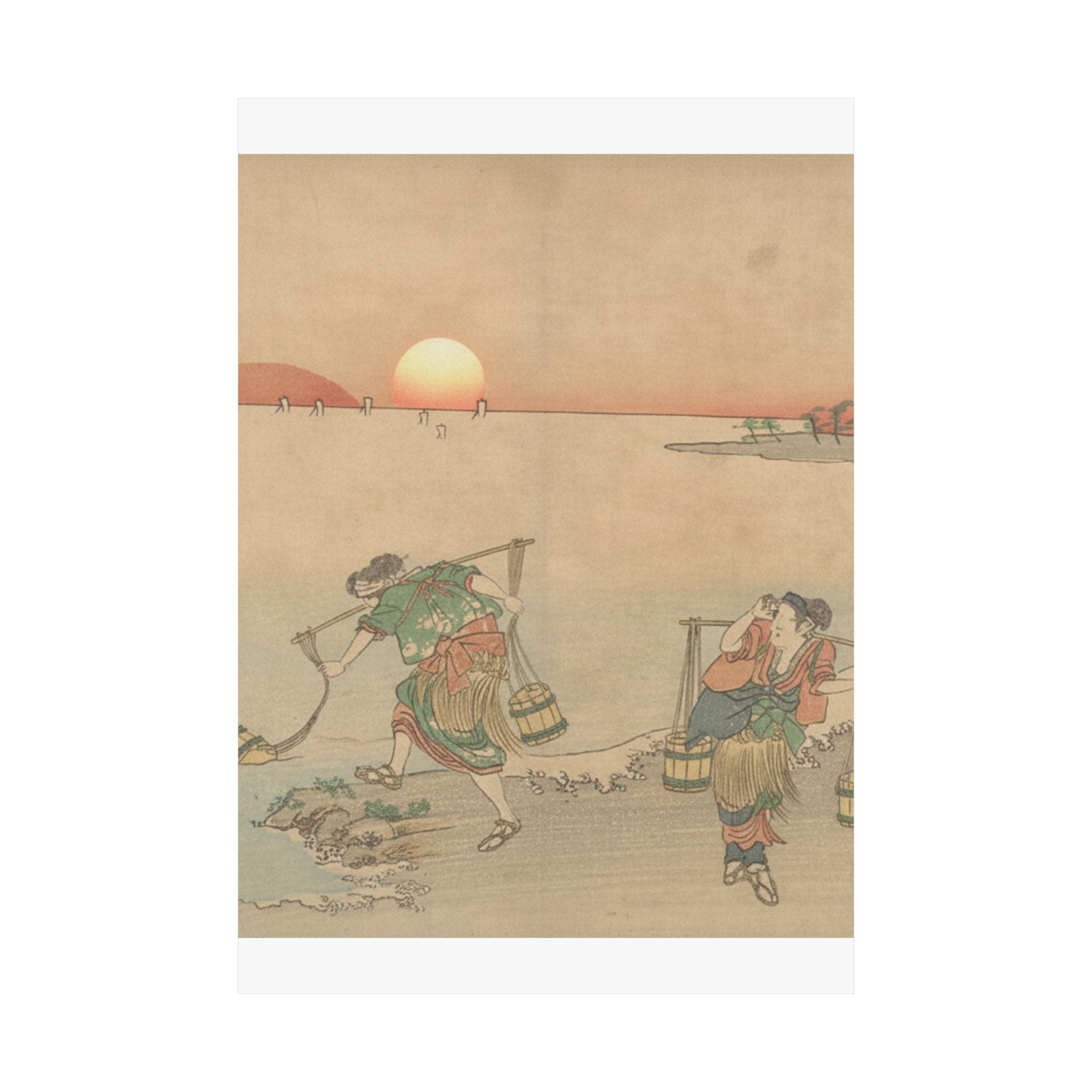 Scenic Nature — Three Water Carriers At The Shore — Matte Poster