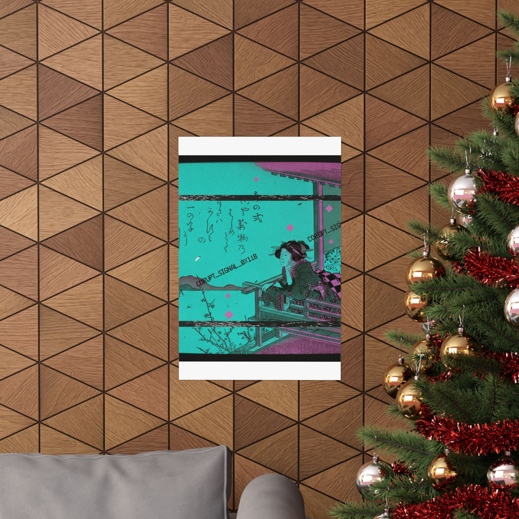 Glitch Culture — Courtesan Leaning On The Railing Of A Veranda — Matte Poster