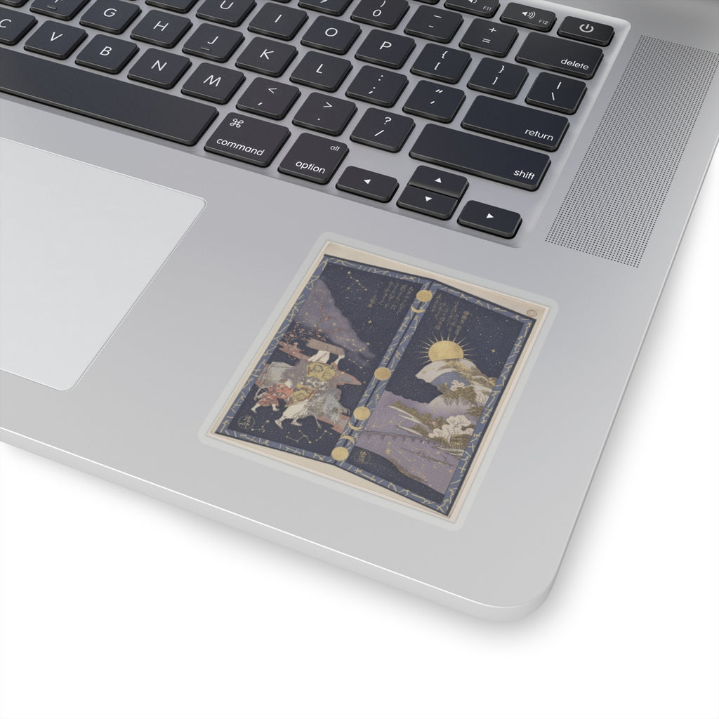 Celestial — Surimono In Shape Of Small Twofold Screen — Kiss-Cut Sticker