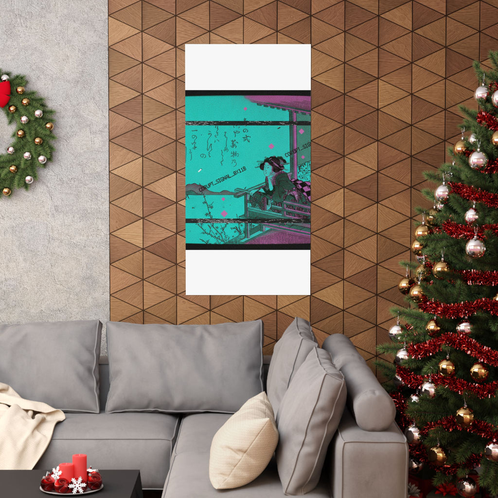 Glitch Culture — Courtesan Leaning On The Railing Of A Veranda — Matte Poster