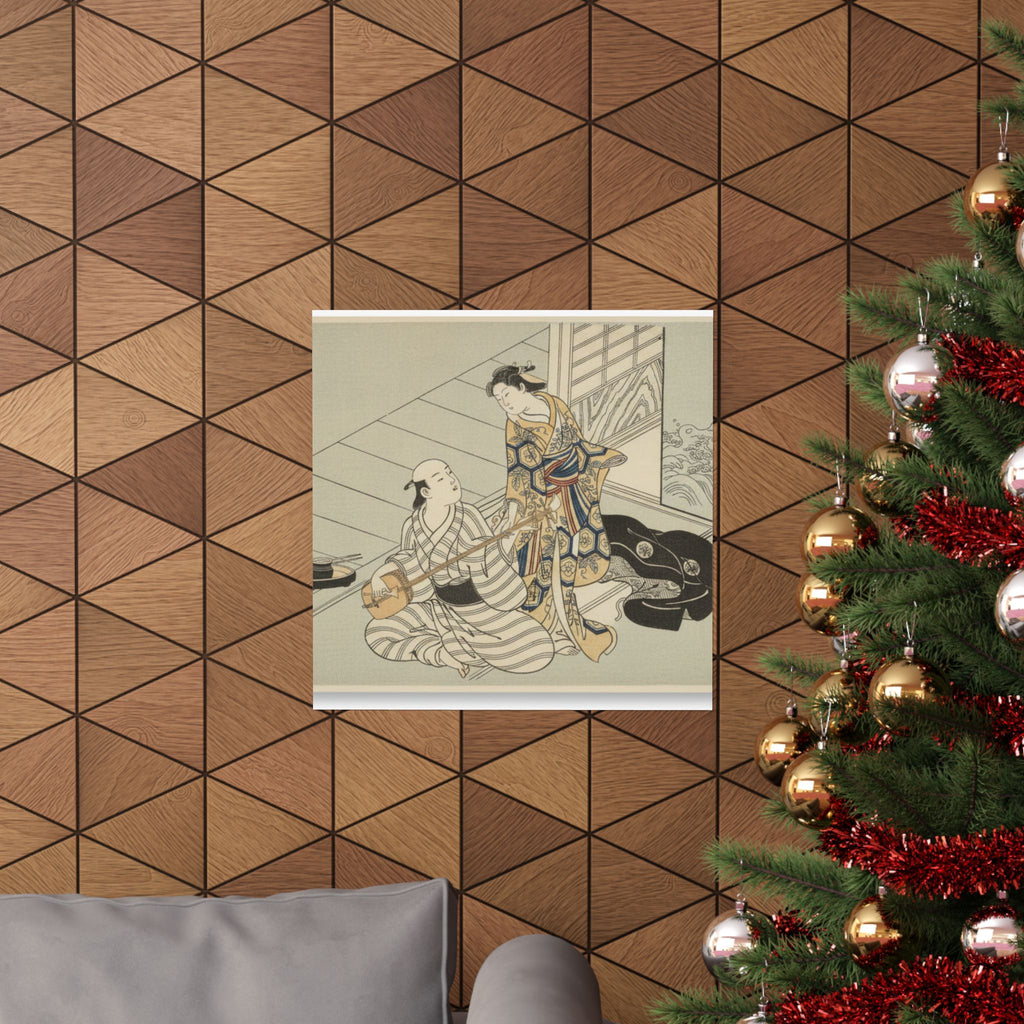 Ecommerce Main — Lady Interrupting Her Lover, Who Is Playing The Shamisen — Matte Poster