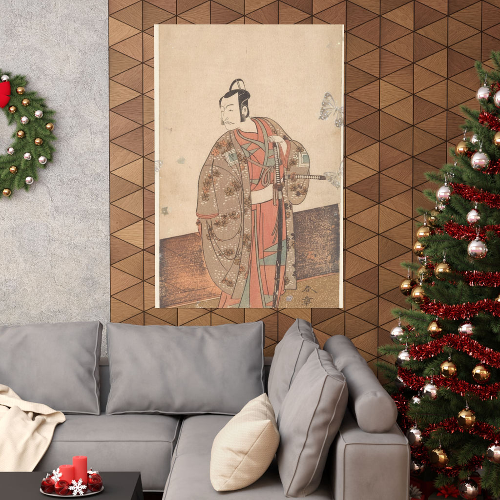 Ecommerce Main — The Actor Ichikawa Danjuro V Standing Inside Of A House And In Front Of An Engaw — Matte Poster