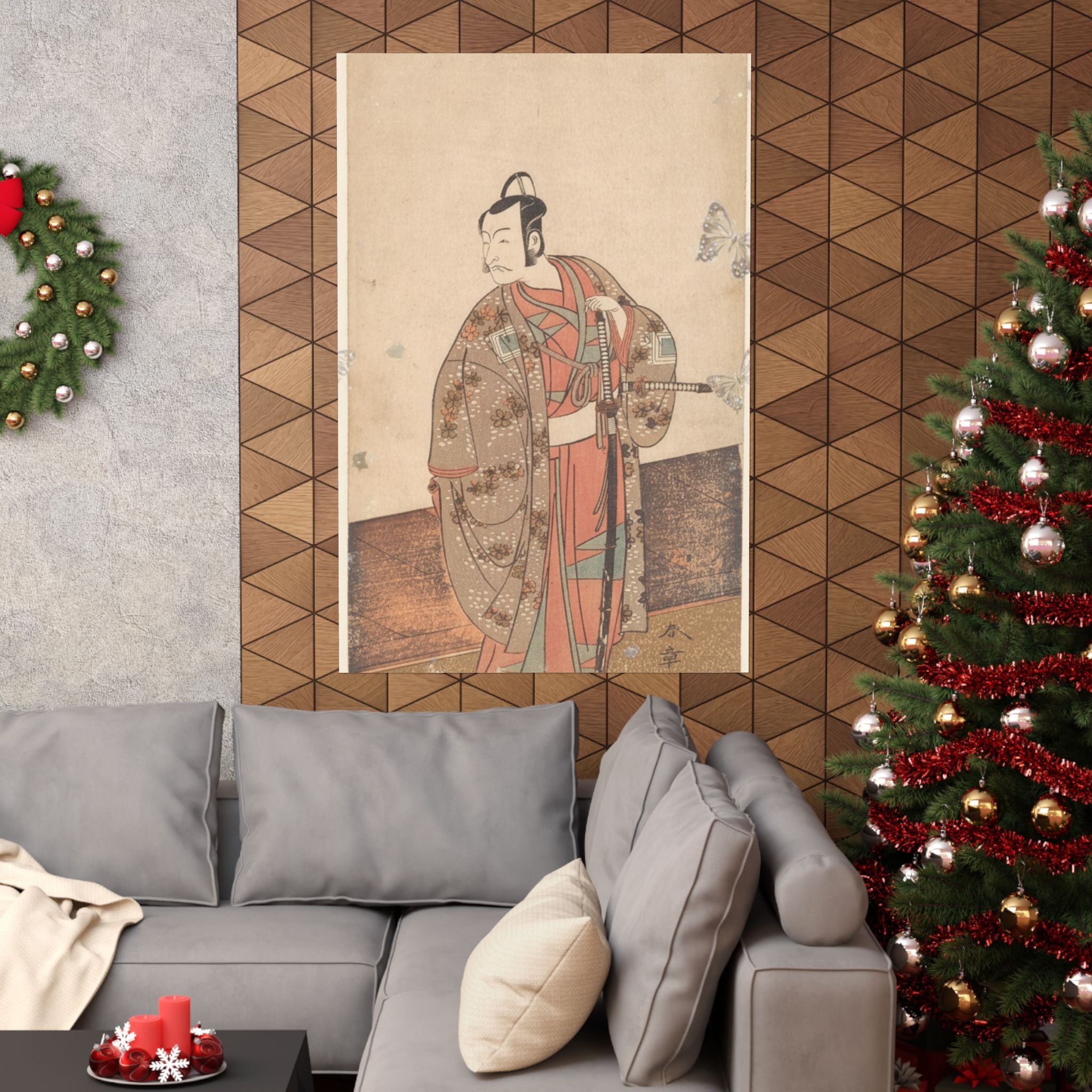 Ecommerce Main — The Actor Ichikawa Danjuro V Standing Inside Of A House And In Front Of An Engaw — Matte Poster