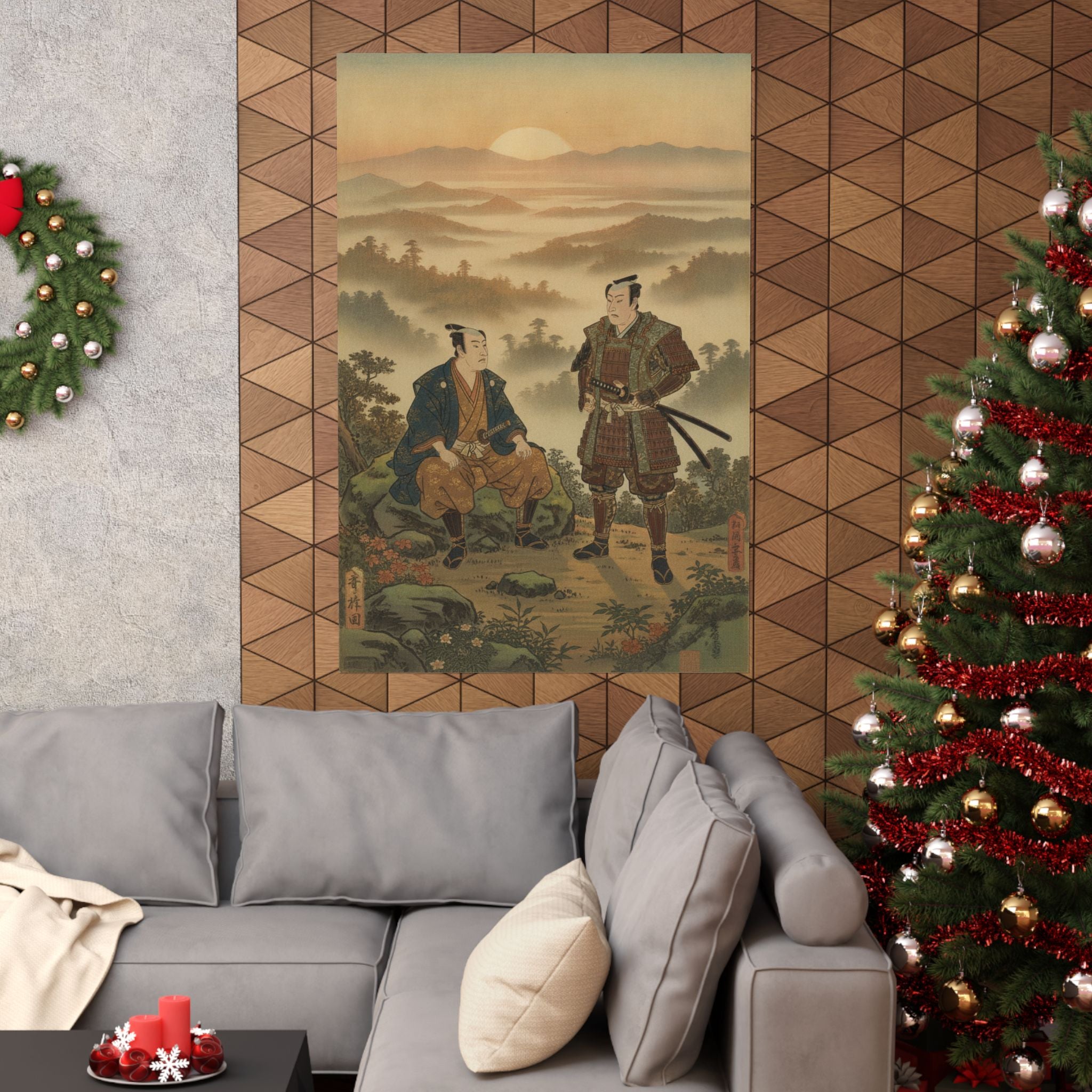 Scenic Nature — A Daimyo Talking To One Of His Retainers — Matte Poster