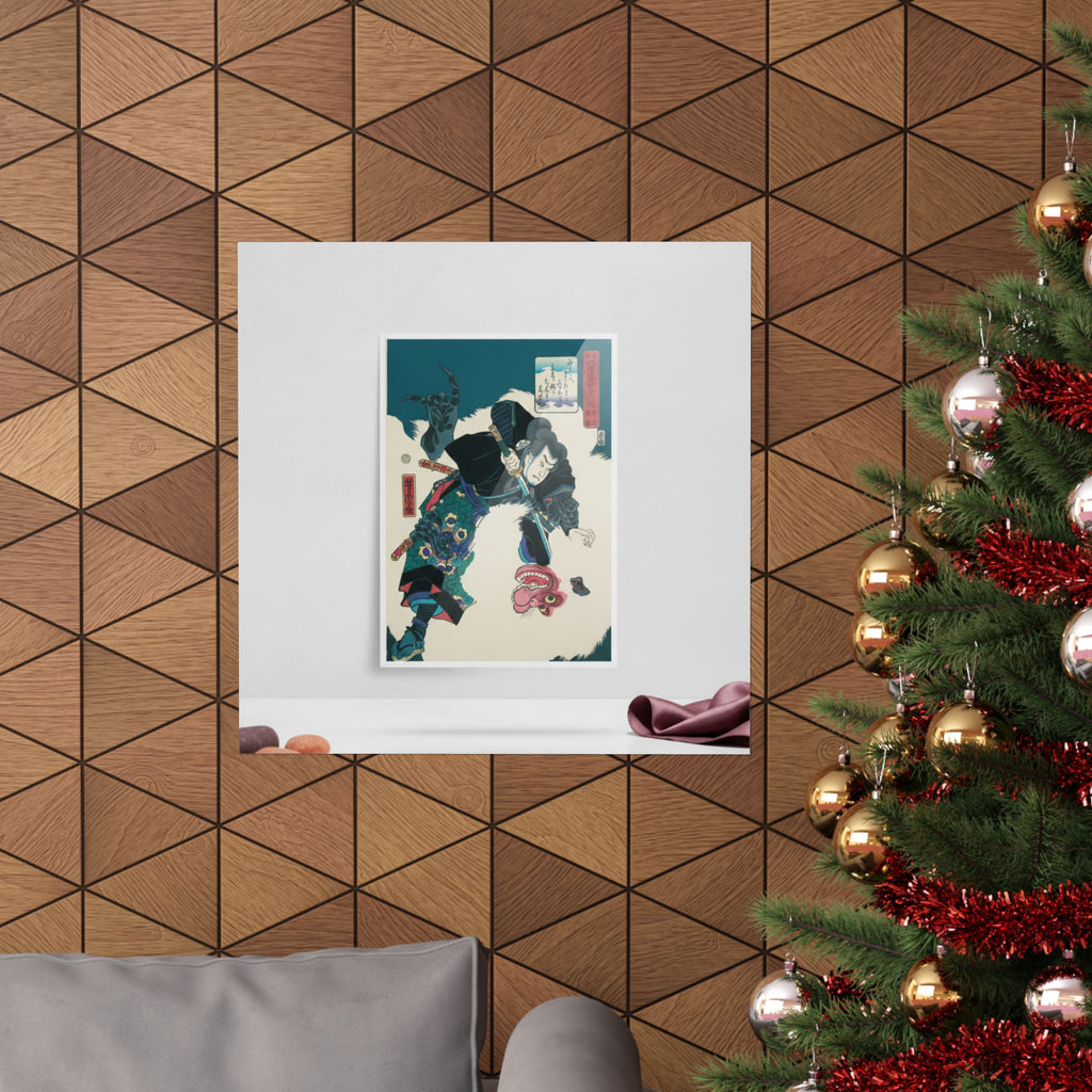 Product Marketing — The Warrior Slaying The Giant White Hihi — Matte Poster