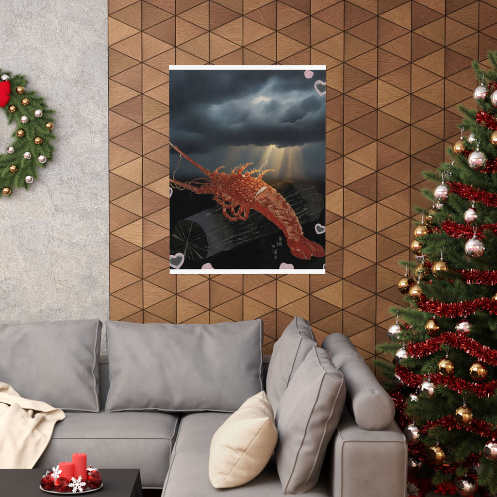 Dramatic Storm — Lobster On A Piece Of Charcoal — Matte Poster