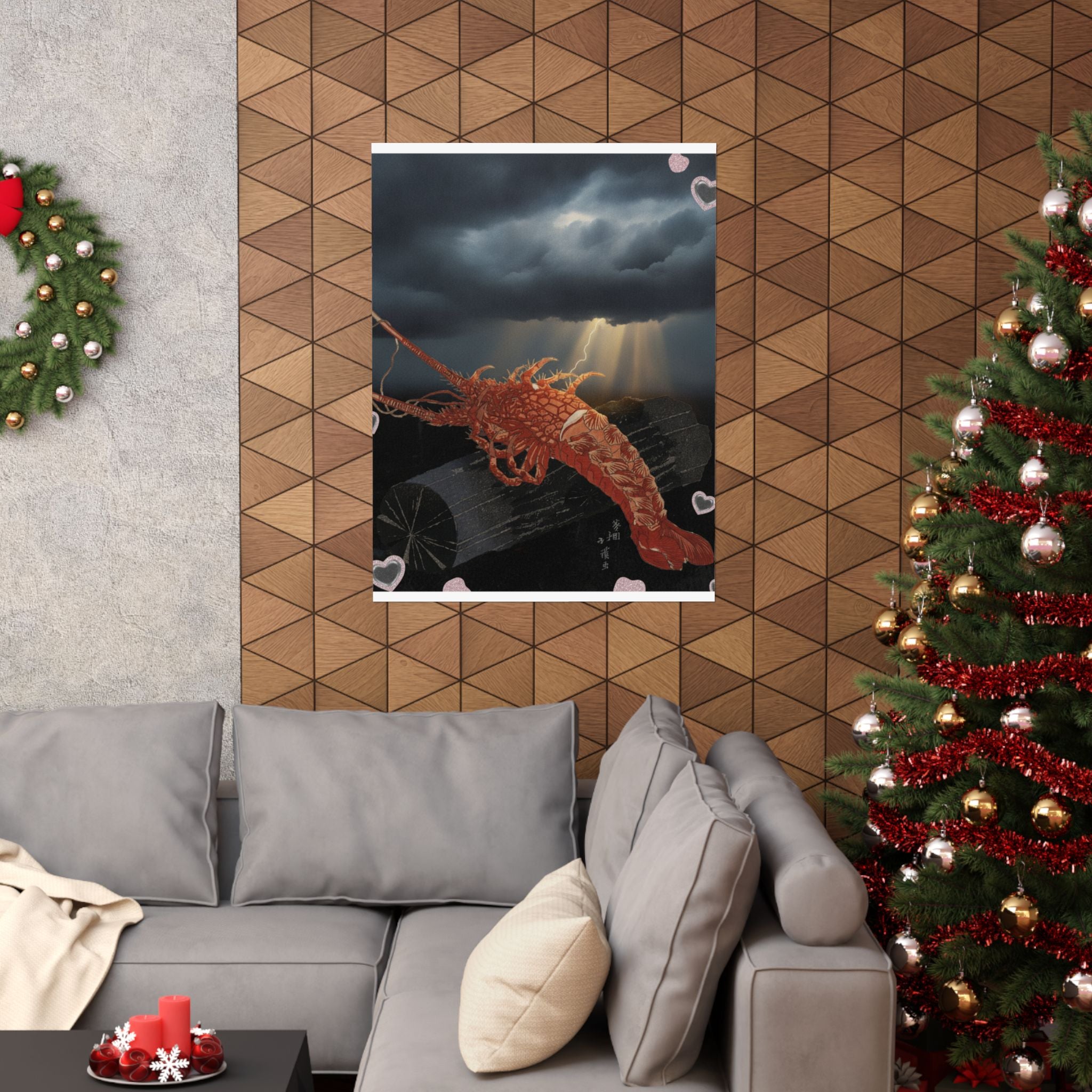 Dramatic Storm — Lobster On A Piece Of Charcoal — Matte Poster
