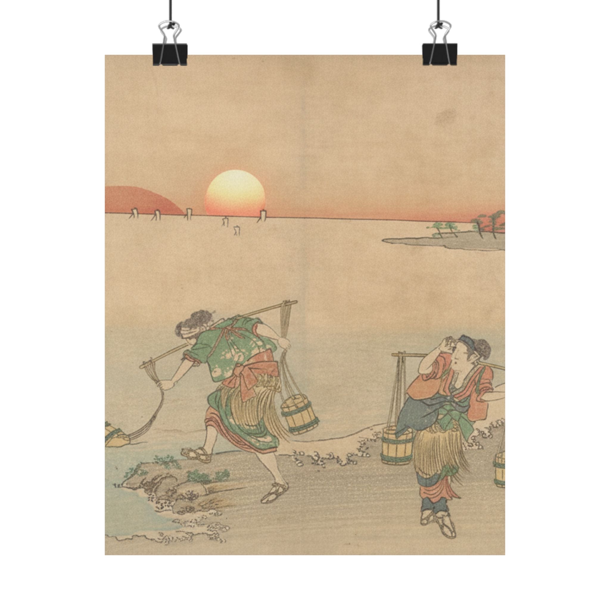 Scenic Nature — Three Water Carriers At The Shore — Matte Poster