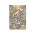 Scenic Nature — The Waterfall Where Yoshitsune Washed His Horse At Yoshino In Yamato Province (W — Kiss-Cut Sticker