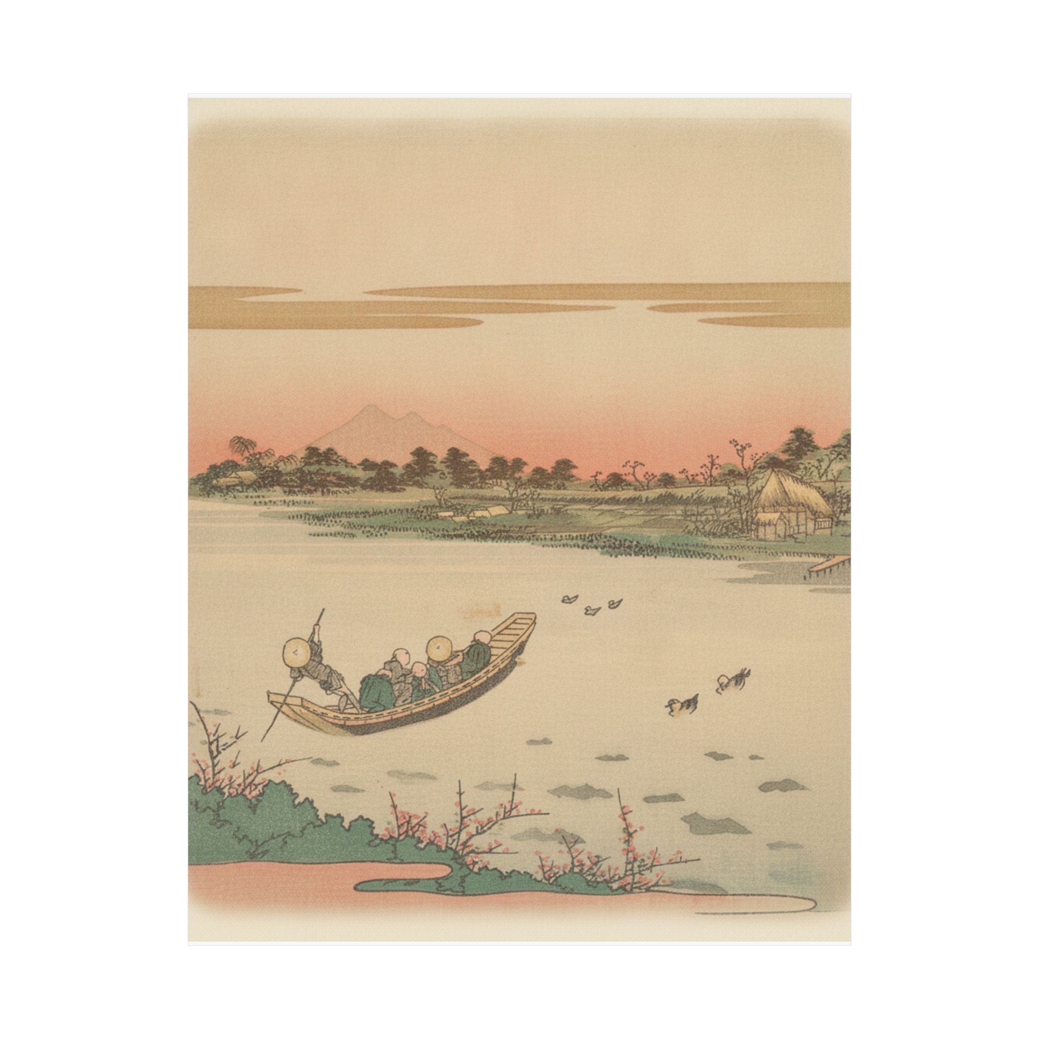 Southern Sunset — Boat Ferrying Across River — Matte Poster