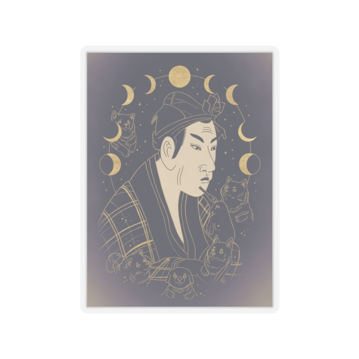 Celestial — The Actor Matsumoto Koshiro As Banzuin Chobei — Kiss-Cut Sticker