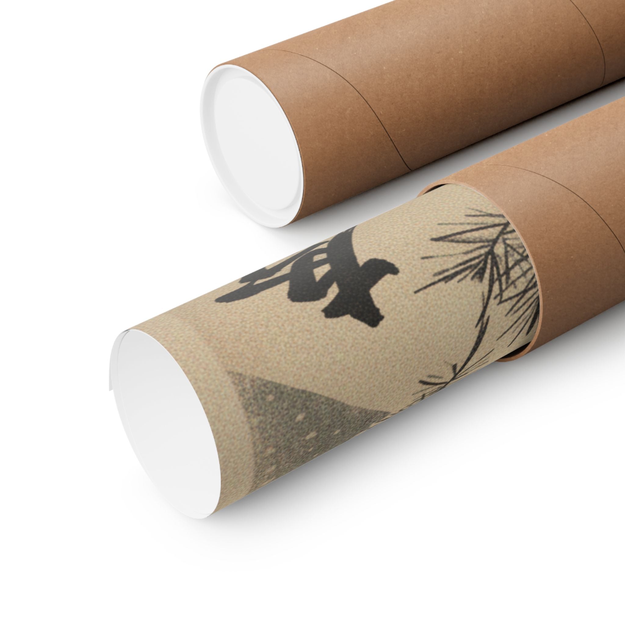 Japanese Street — Golden Pheasant And Pine Shoots In Snow — Matte Poster