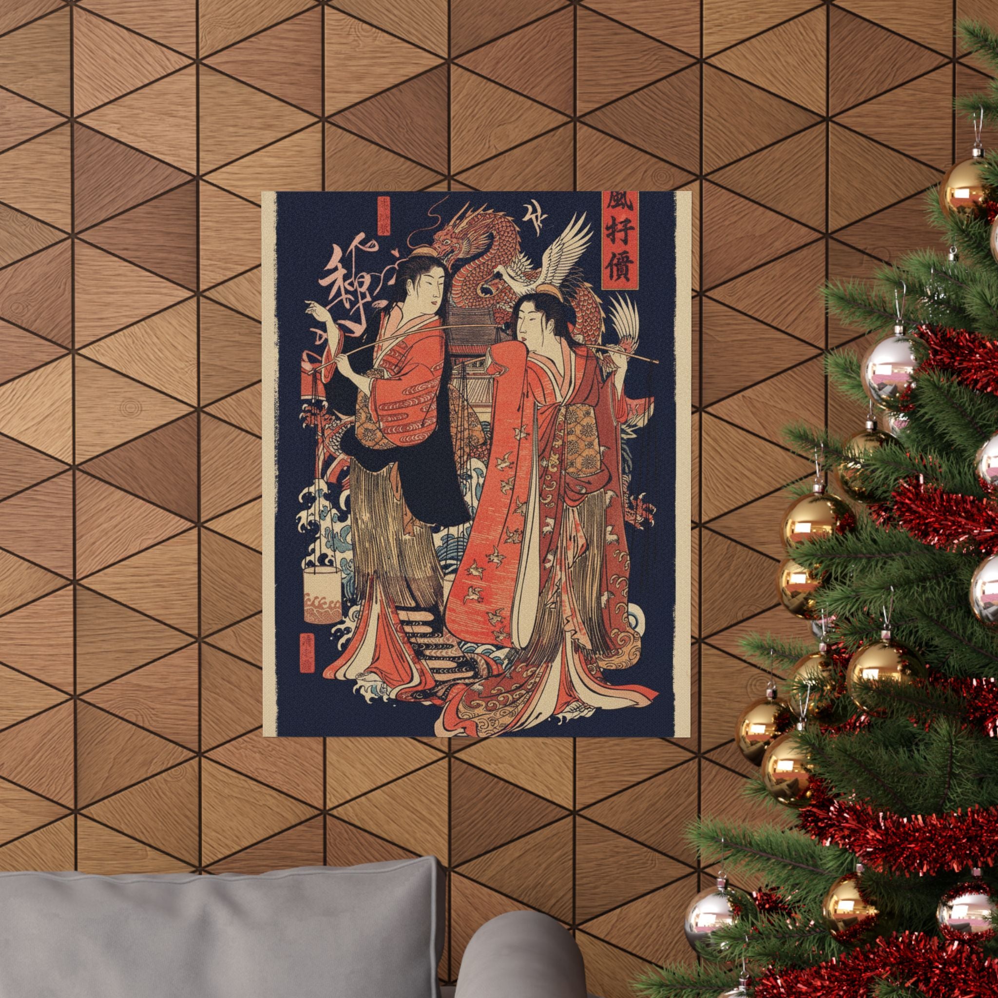 Japanese Street — The Dance Of The Beach Maidens From The Series Brocade Of The East — Matte Poster