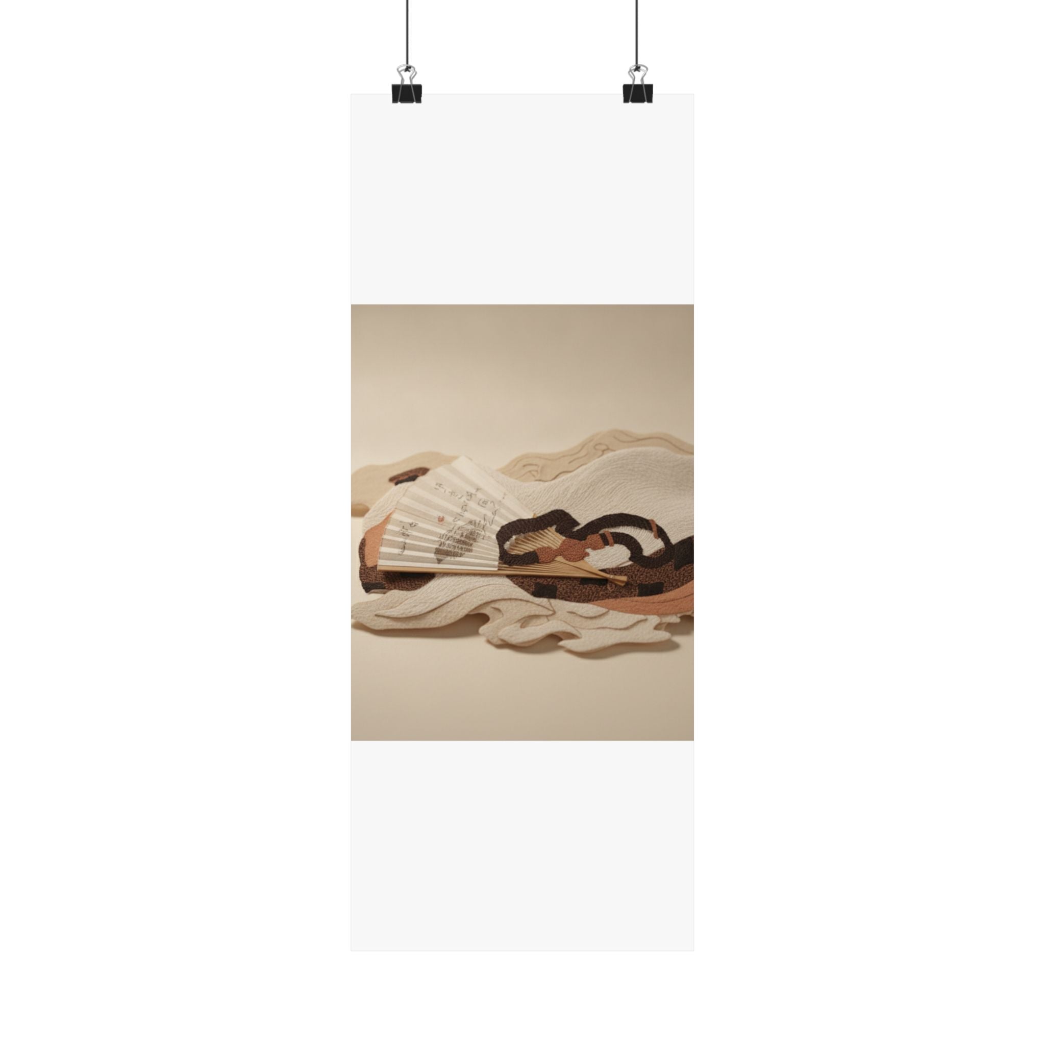 Product Marketing — Belt And Fan On A Piece Of Cloth — Matte Poster