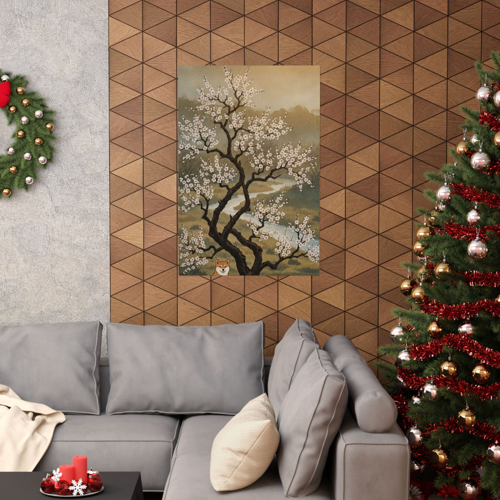 Scenic Nature — Plum Tree In Blossom — Matte Poster