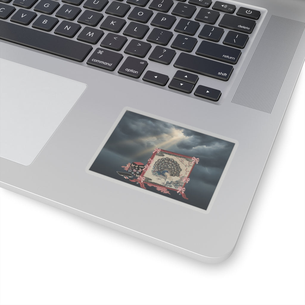 Dramatic Storm — Screen And Lady'S Work-Box — Kiss-Cut Sticker