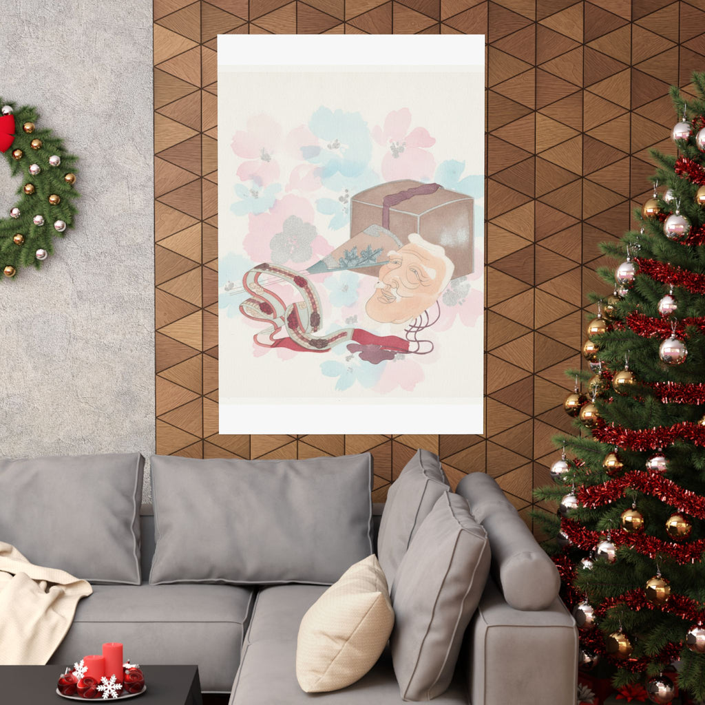 Watercolor — Mask And Other Objects For The Noh Dance — Matte Poster