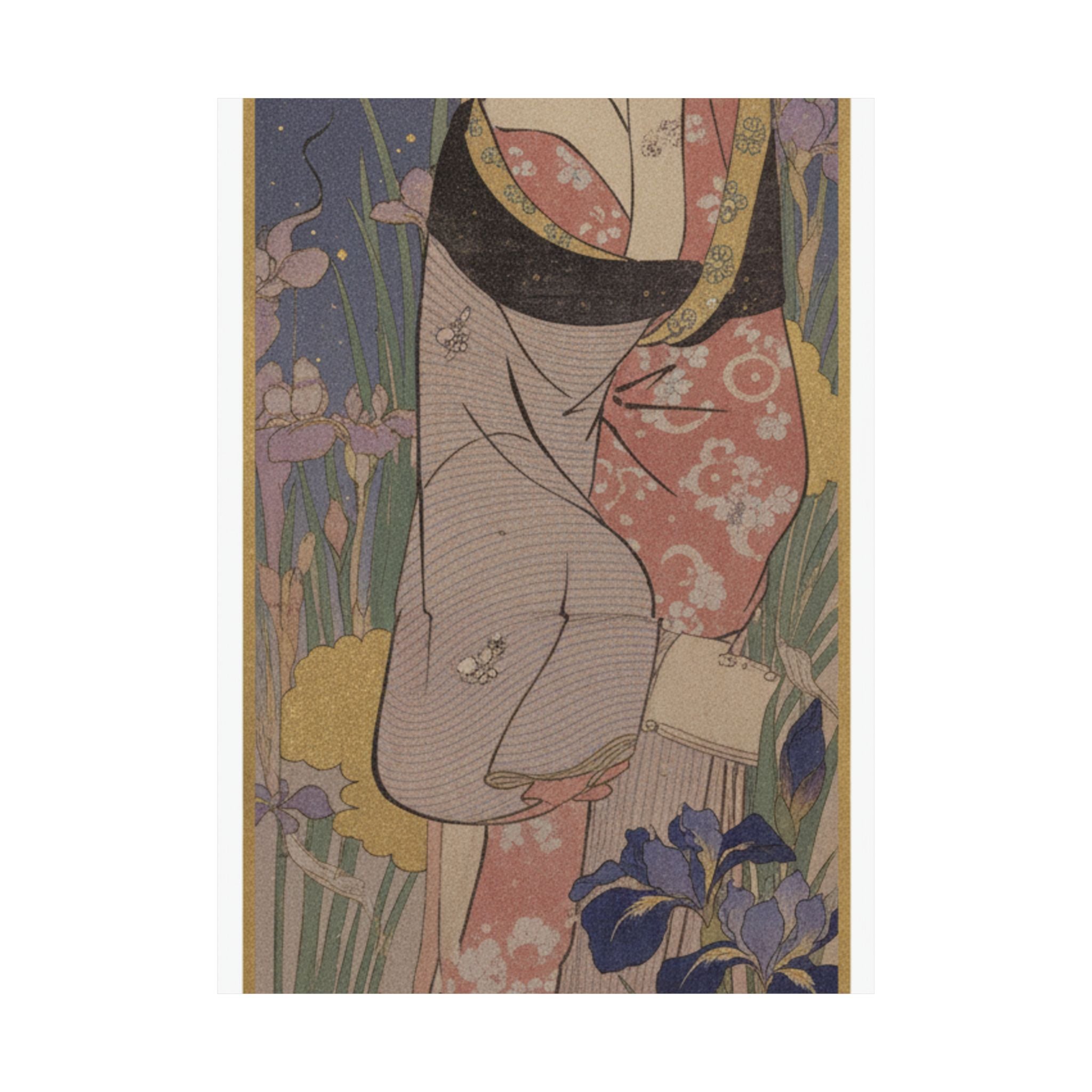 Celestial — Young Lady And Iris Garden — Matte Poster