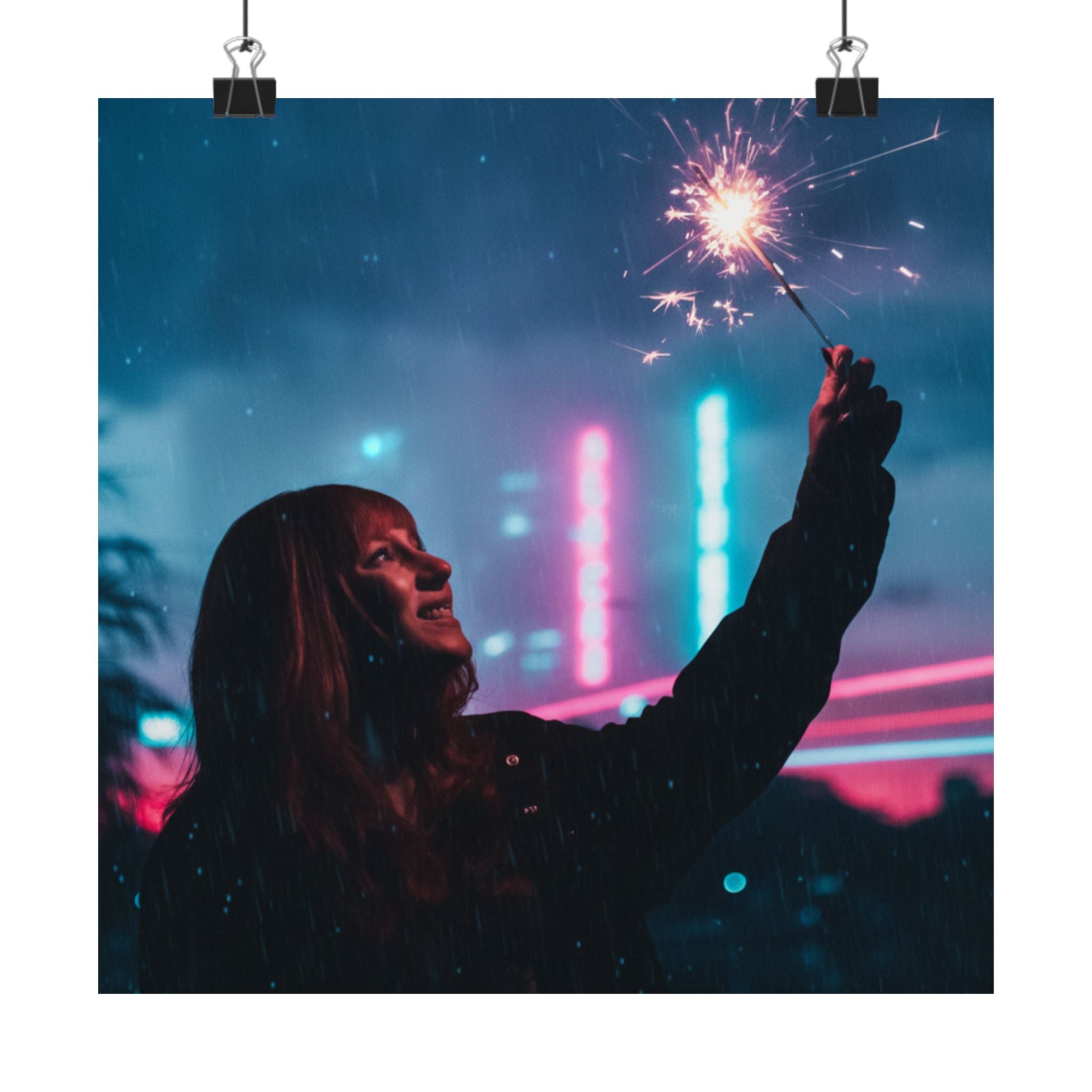 Neon Noir — Person — Matte Poster