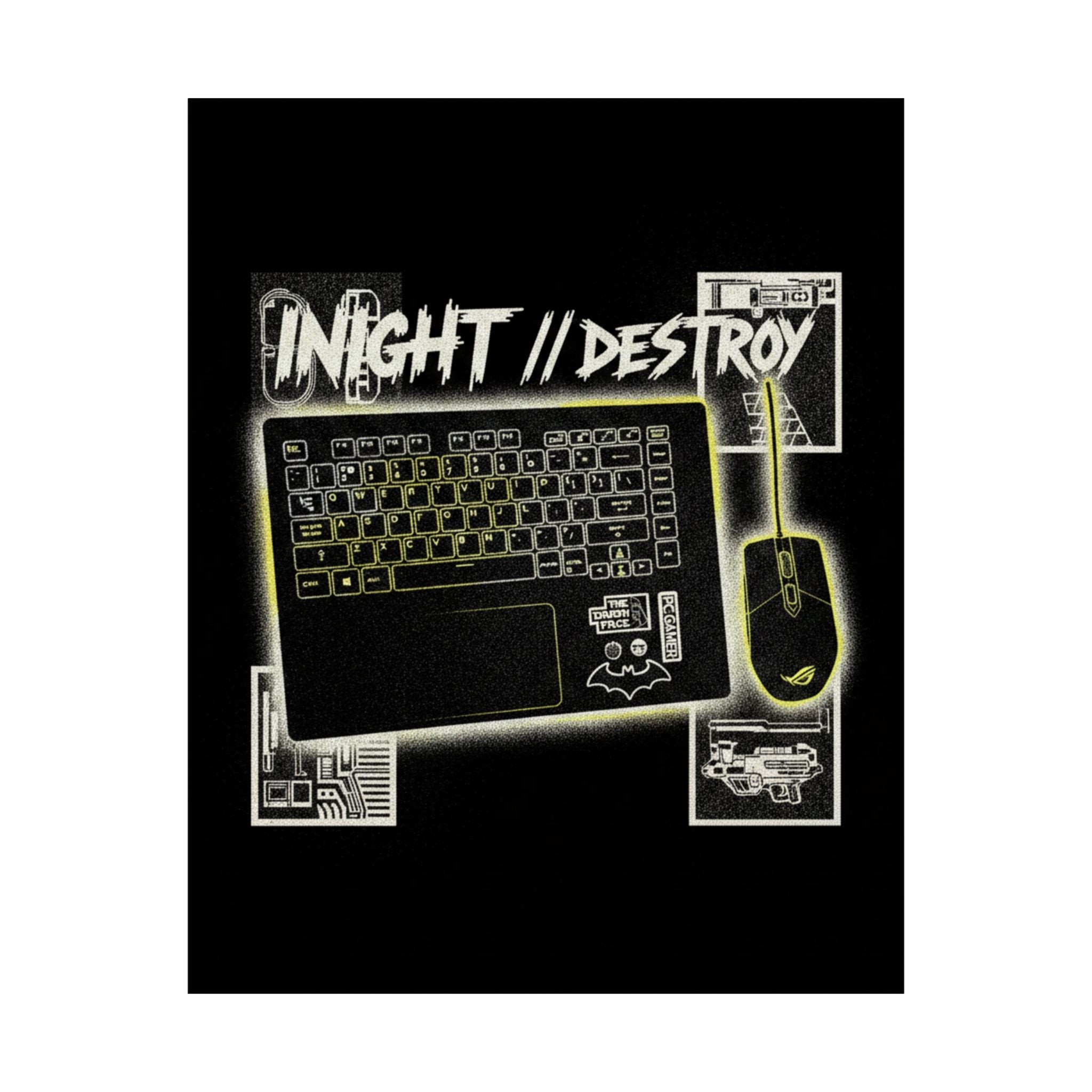 Streetwear Collage — Keyboard — Matte Poster