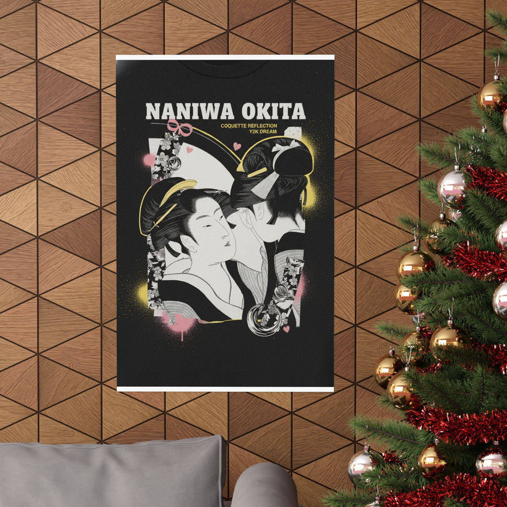 Streetwear Collage — Naniwa Okita Admiring Herself In A Mirror — Matte Poster