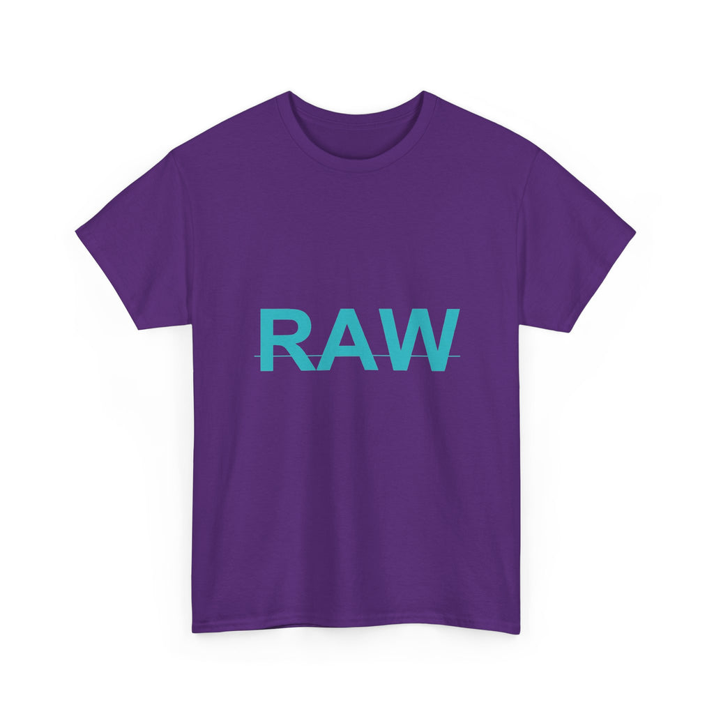 RAW Teal Block Letter Minimalist Statement Tee