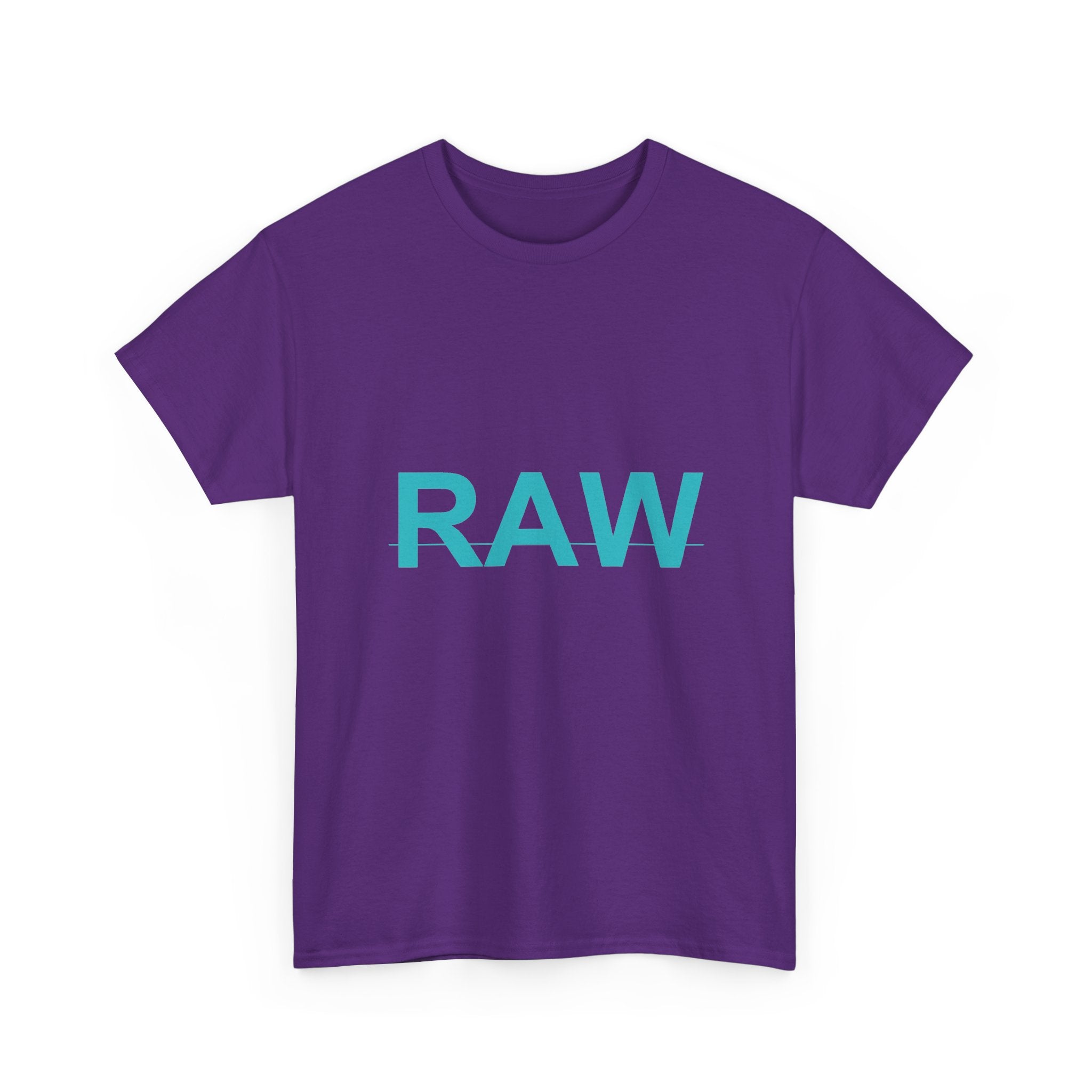 RAW Teal Block Letter Minimalist Statement Tee