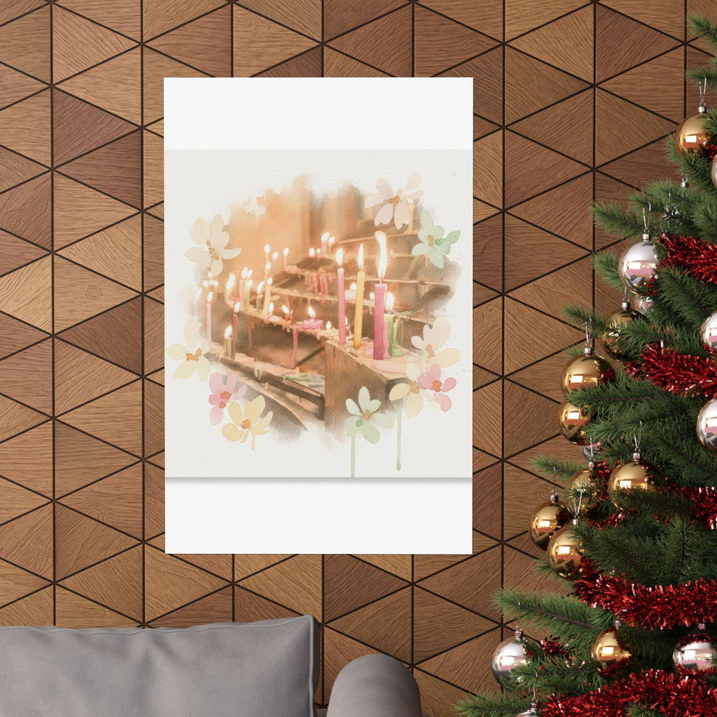 Watercolor — Candle — Matte Poster