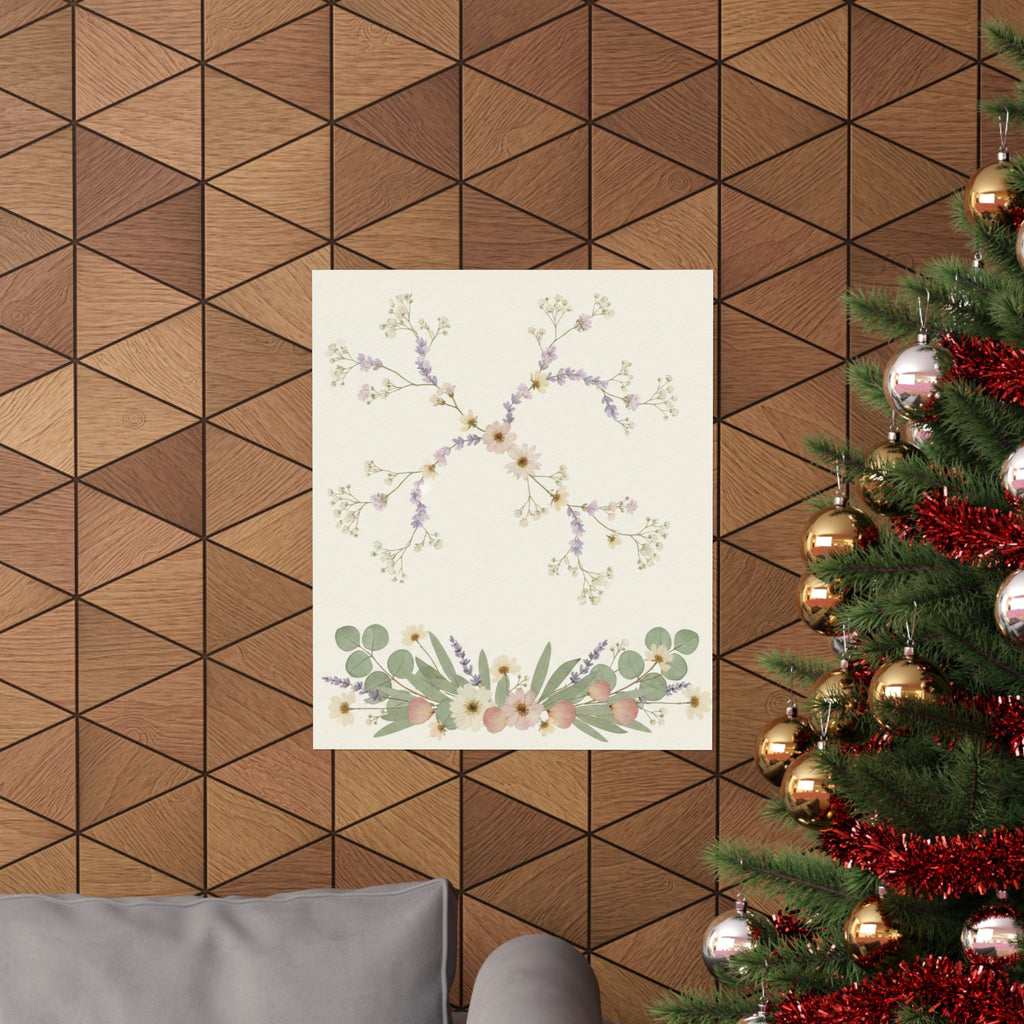Pressed Lavender & Eucalyptus Garland Matte Poster