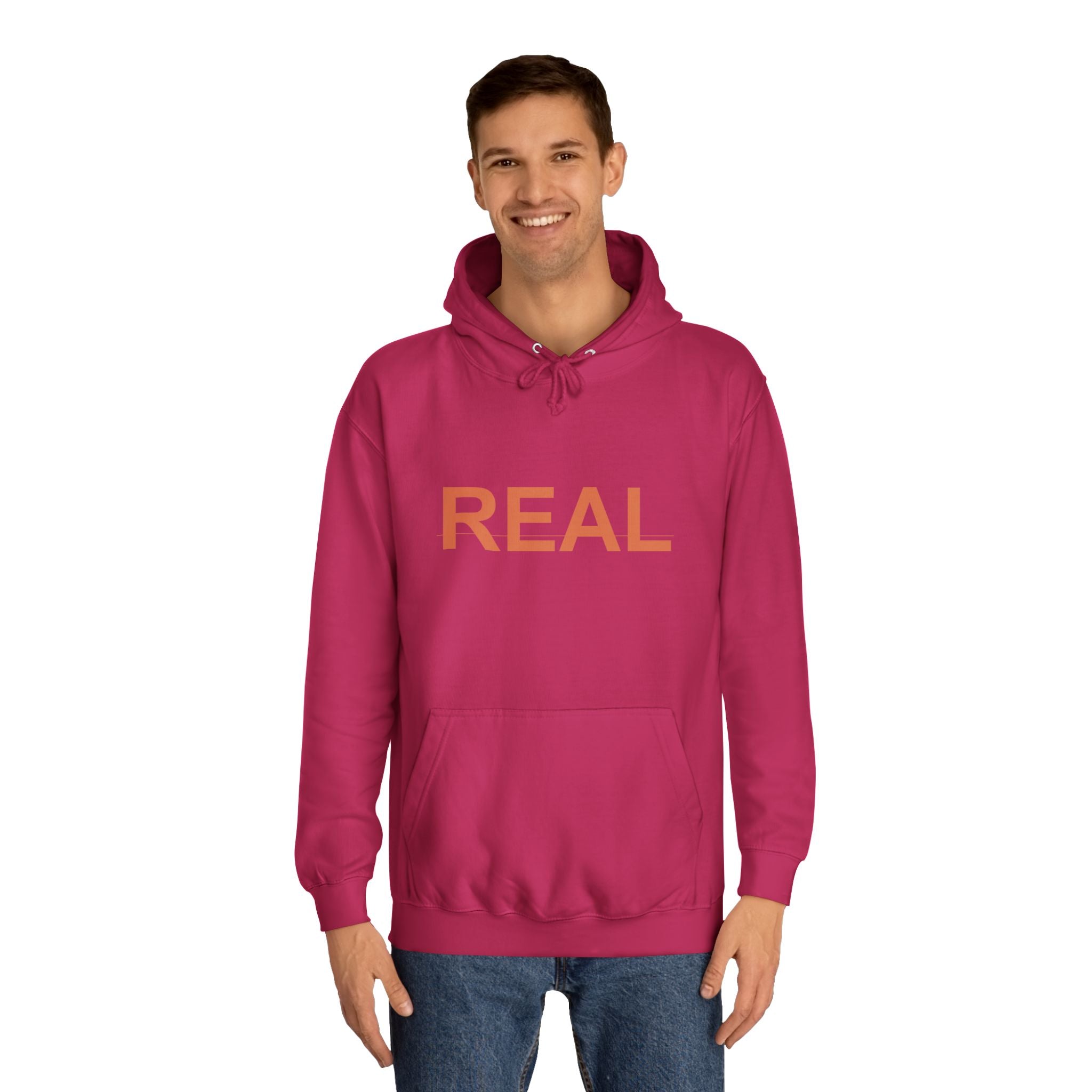 REAL Bold Burnt-Orange Minimal Typography Hoodie