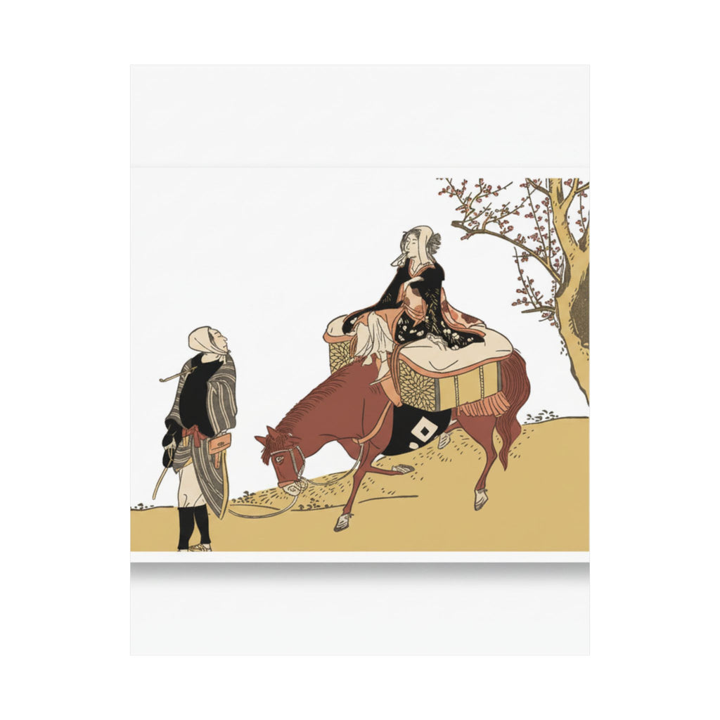 Ecommerce Main — Version Of Legend Of Michizane: Woman Riding Ox Which A Man Is Leading — Matte Poster